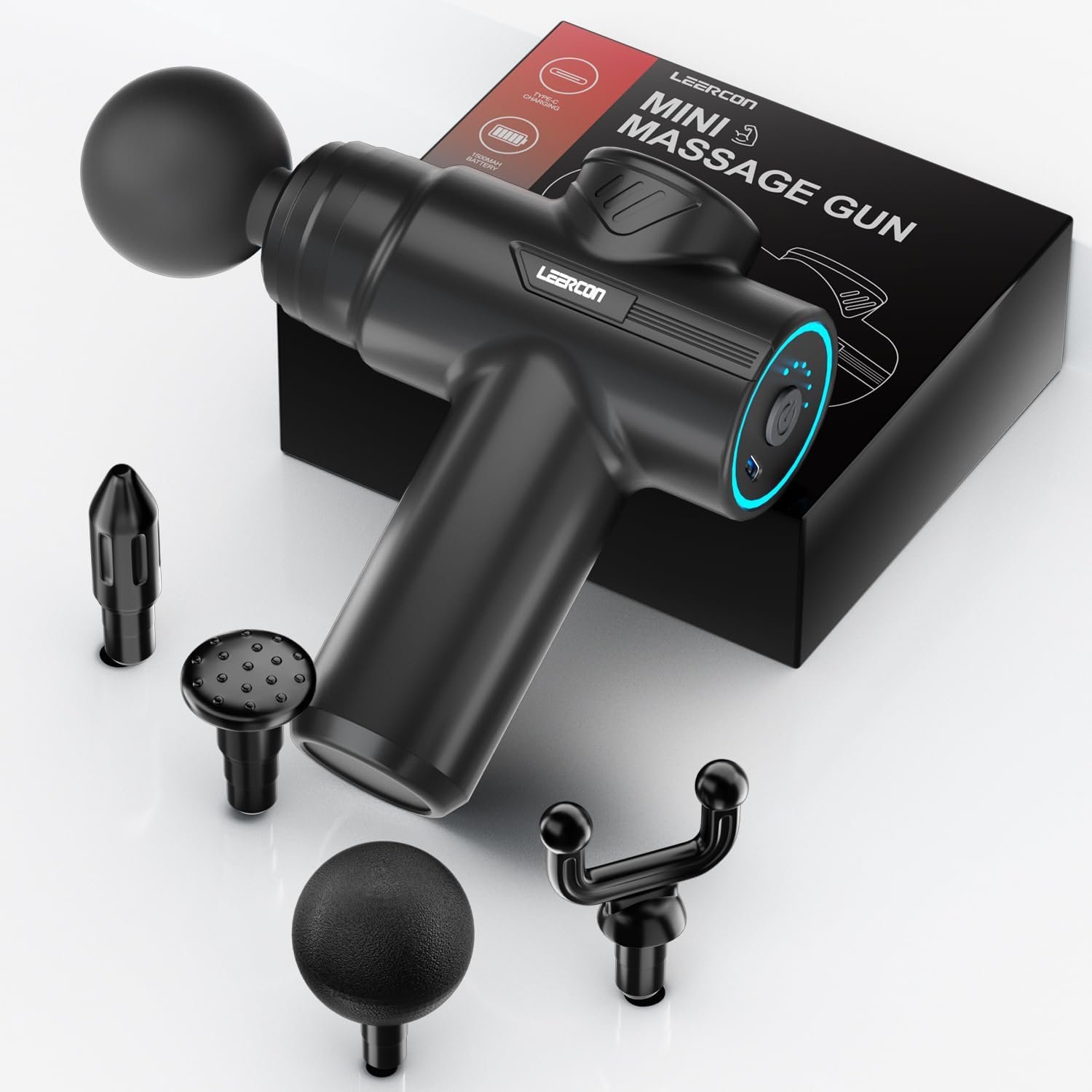 Massage Gun Deep Tissue Muscle Back Massager Gifts for Men Women | Back Massager Gun with 6 Speeds 4 Heads Muscle Massager for Gym Office & Travel Birthday Gifts for Men Women Dad Mom Athletes