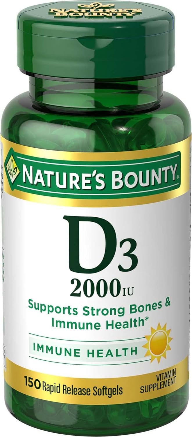 Nature’s Bounty Vitamin D, Supports Immune Health & Bone Health, 150 Count