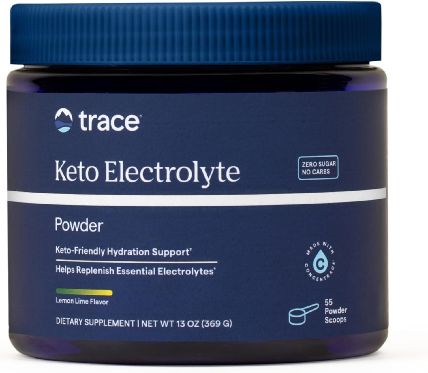 Trace Minerals Hydro Pak Keto Electrolyte, Lemon Lime, 55 Servings | Sodium, potassium, magnesium and chloride blend, quick hydration for keto and fasting, Mixes with 8-16 oz water, Zero sugar