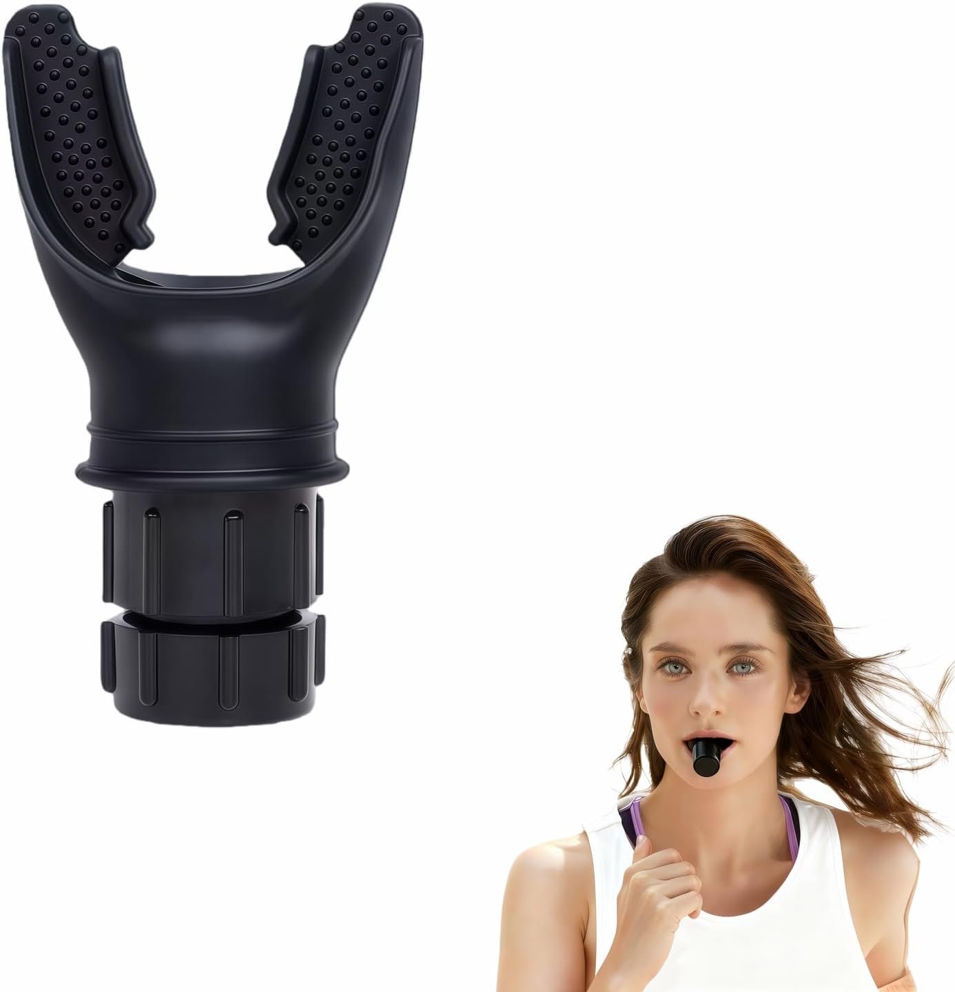Adjustable Resistance Portable Lung Breathing Trainer | Premium Food-Grade Silicone Breath Exercise Device for Athletes, Runners & Home Fitness | Improve Respiratory Endurance & Core Strength