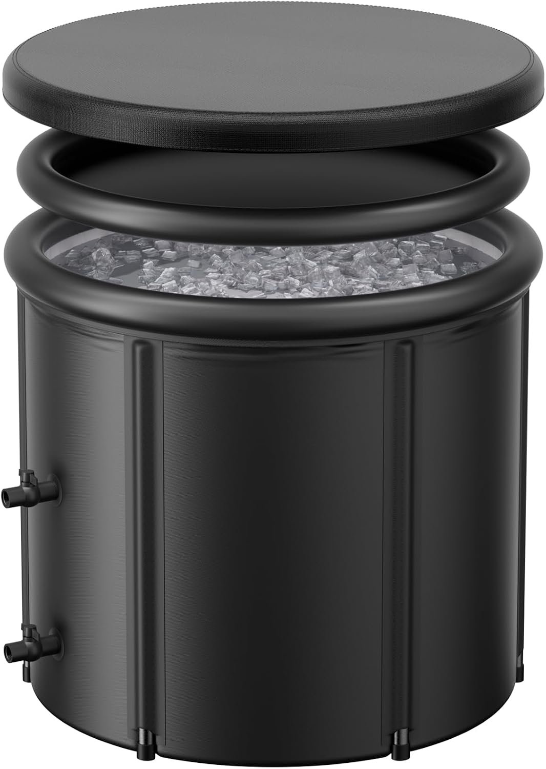 XL 100 Gal Ice Bath Tub for Cold Plunge – Portable Inflatable Ice Pod with Insulated Lid & Dual Valves, Chiller Compatible Cold Plunge Tub for Ice Bath Recovery, Indoor & Outdoor Use