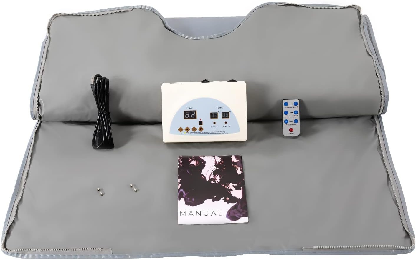 110V Sauna Blanket, Infrared Sauna Blanket Portable Sauna Bag Body Shaper Blanket in Beauty Salons, Spas, Relaxation Rooms 35-80℃/ 95-176℉ 15-60 Minutes with 63 Inches Power Cord 650W