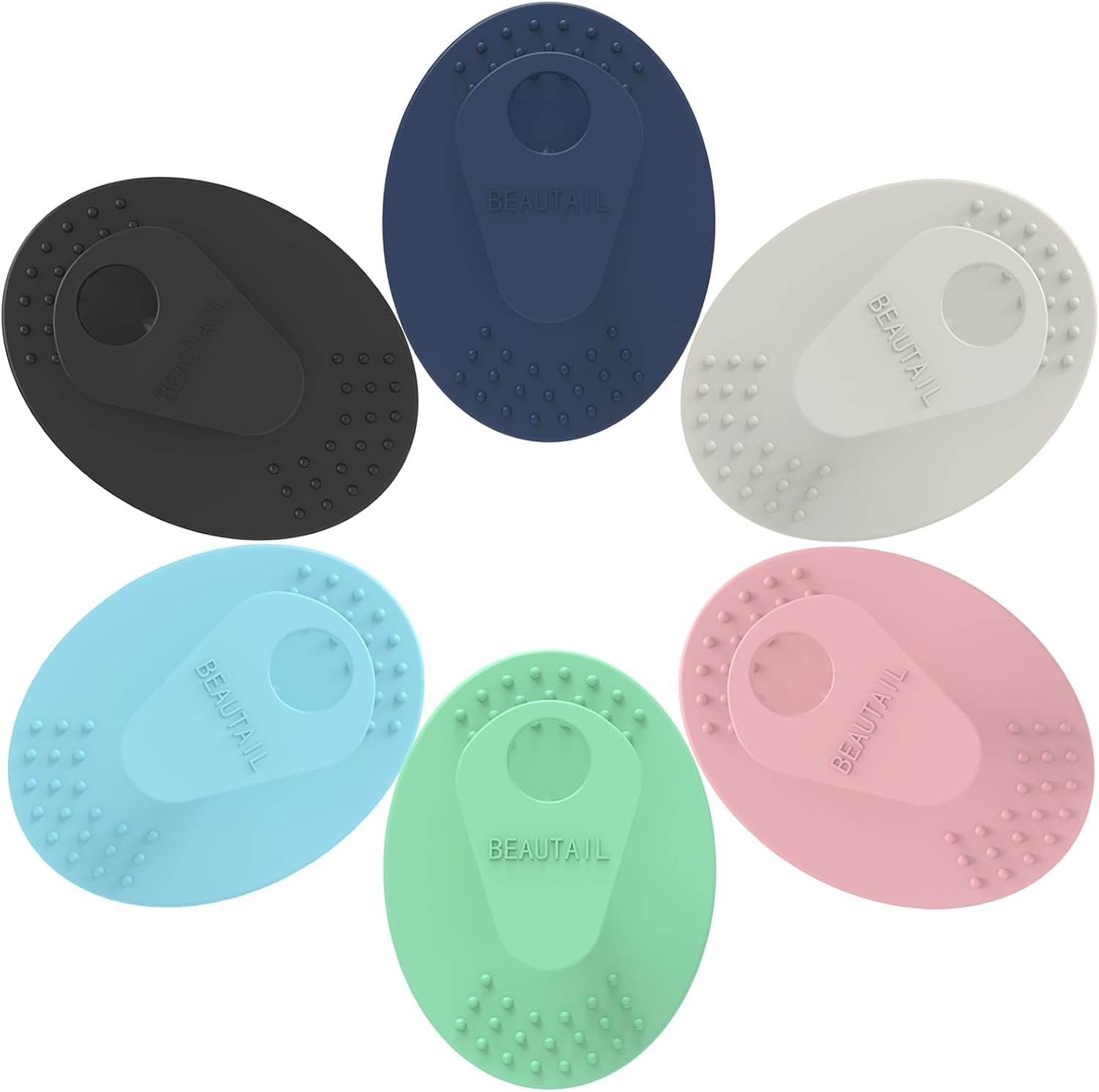 Silicone Face Scrubber 4 Pack, BEAUTAIL Manual Facial Cleansing Brush | Gentle Face Scrubber Exfoliator for Sensitive Skin, Skin Care Exfoliating Face Brush for Men and Women, Assorted Colors