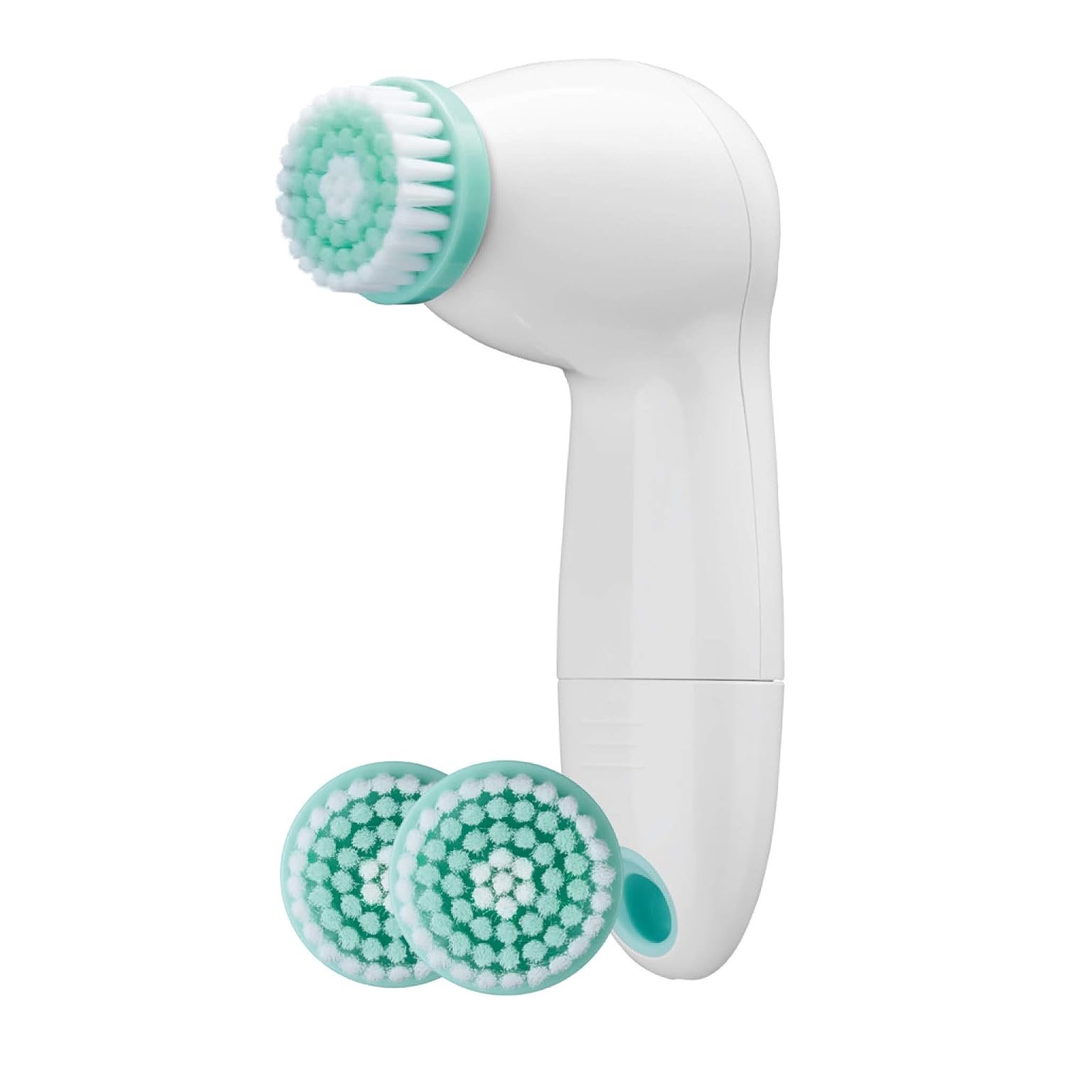 True Glow by Conair Battery Operated Facial Cleansing Brush, Sonic Face Scrubber with 3 Brush Heads, Waterproof Skin Care Tool, Model FCB6