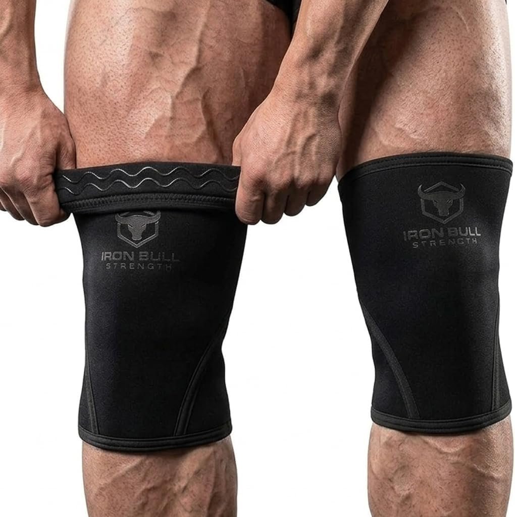 Iron Bull Strength Knee Sleeves 7mm (1 Pair) – Compression Brace & Knee Sleeve For Weightlifting, Powerlifting & Cross Training – Knee Support for Squats – Men & Women