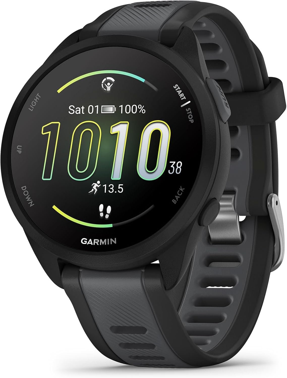 Garmin Forerunner® 165, Running Smartwatch, 43mm, Black | Essential Training & Recovery Features, Built-In GPS for Distance, Pace & Speed, Garmin Coach, Daily Suggested Workouts