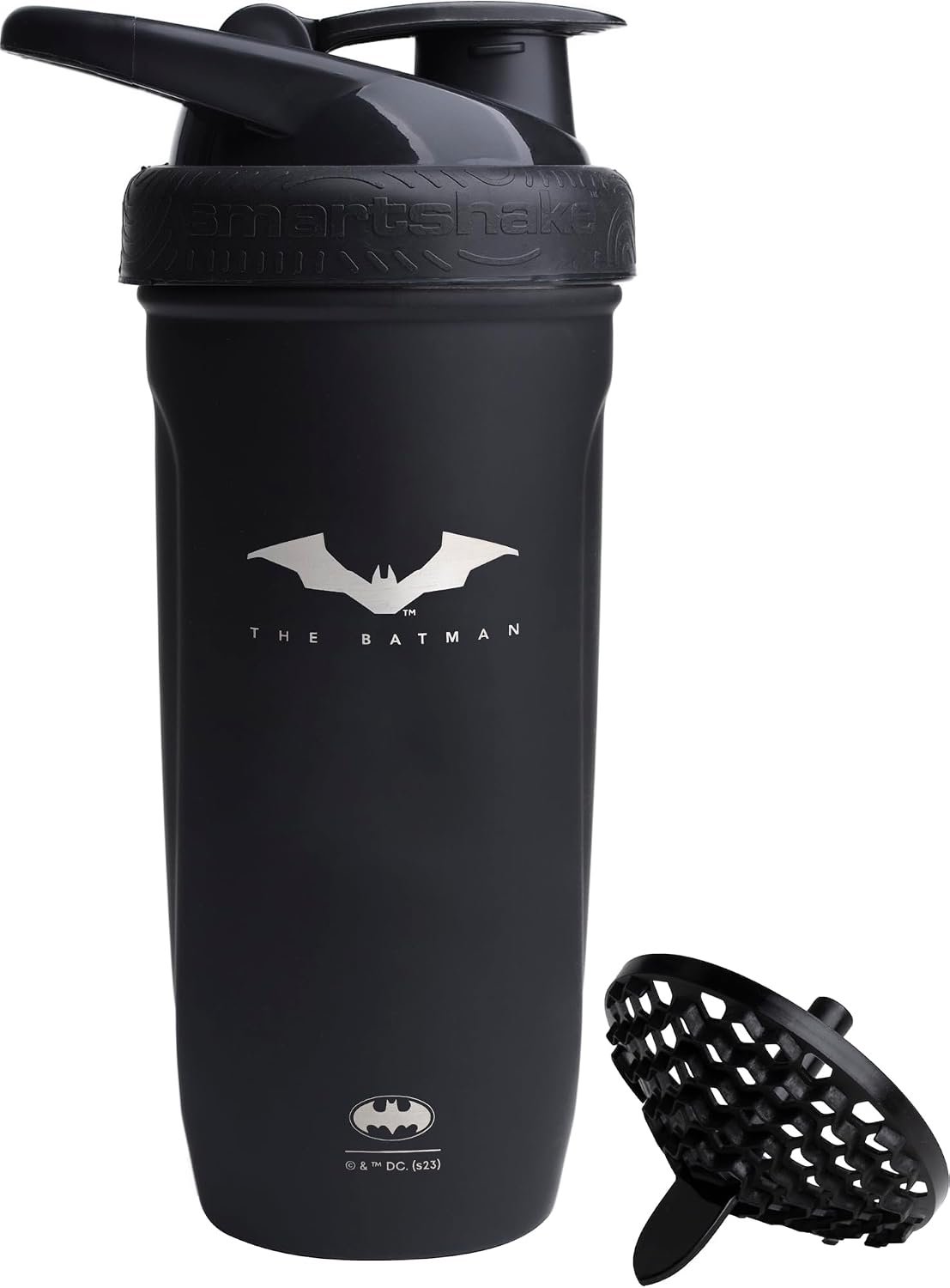 Smartshake DC COMICS Reforce Stainless Steel Protein Shaker Bottle 900 ml | 30 oz – Leakproof Screw-on Lid – BPA Free – Unisex – Non Insulated – Batman