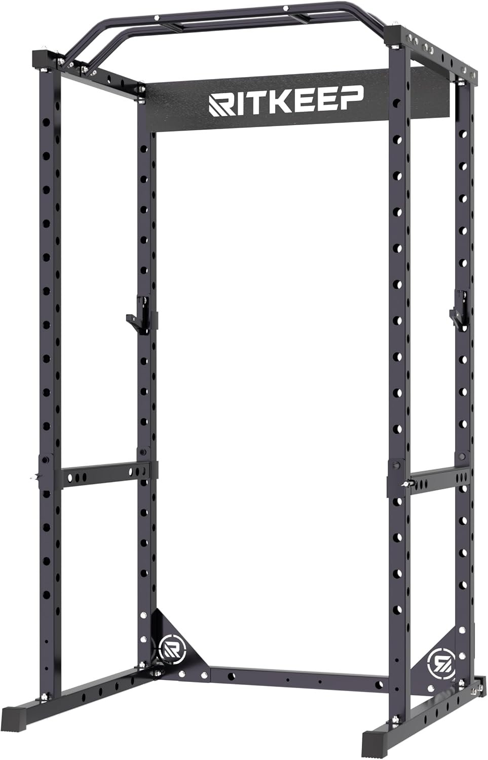 RitKeep Power Rack, Adjustable Multi-Function Squat Rack for Home Gym | 3-in-1 Power Cage with 1200LB Capacity, J-hooks, safety bars and multi-grip pull-up bar for strength training -RMAX 2250