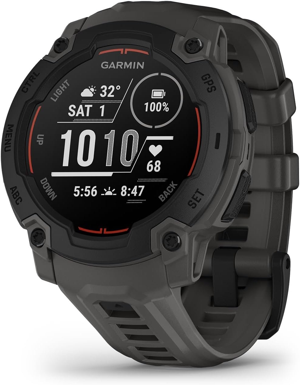 Garmin Instinct® E, Rugged GPS Smartwatch, 45mm, Charcoal | Rugged Design, Essential Health & Wellness Features, Built-In Sports Apps, Navigation Features