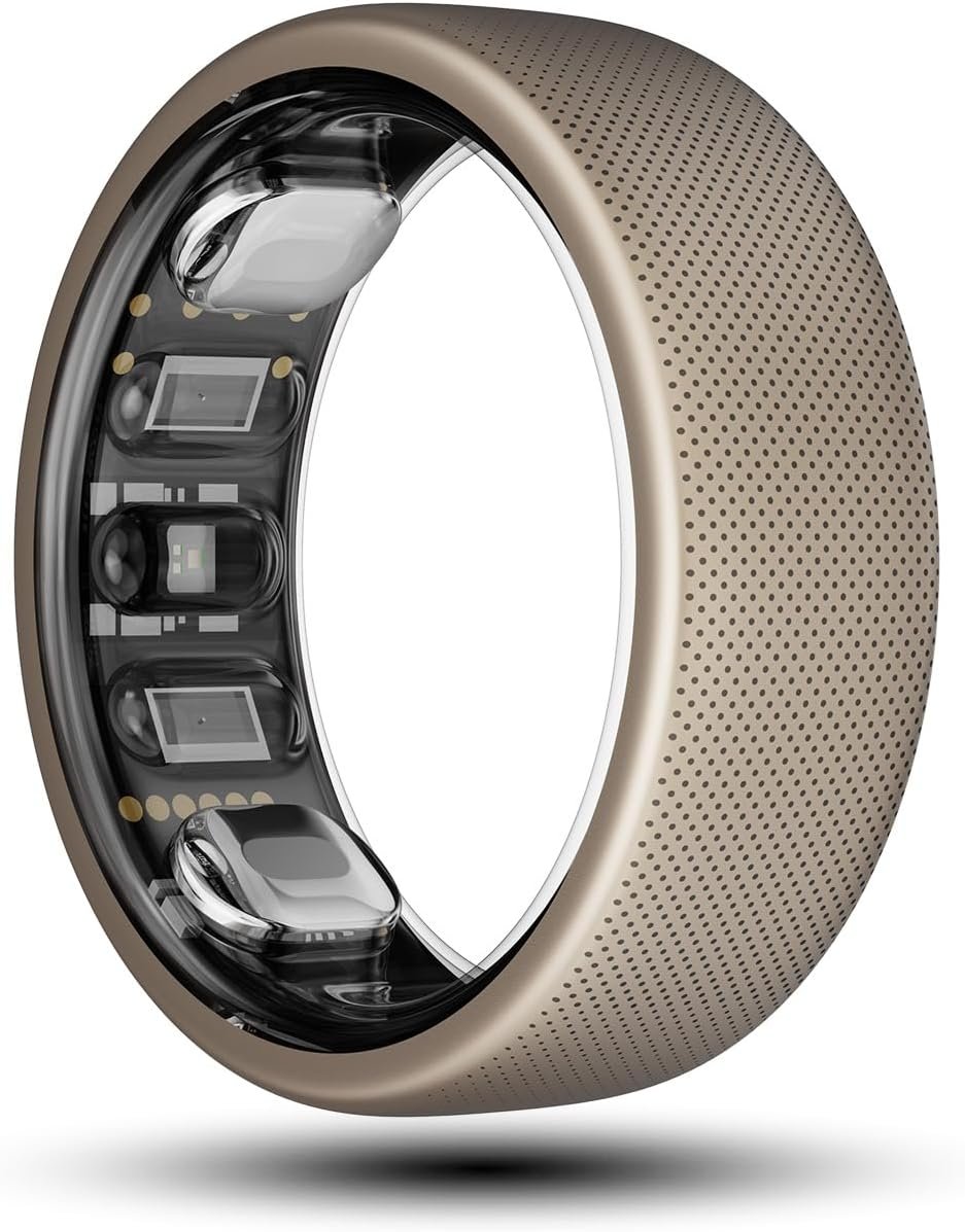 Amazfit Helio Smart Ring, Monitor Sleep/Heart, Water-Resistant, iOS/Android | Subscription Free, Titanium Alloy, Fast 1.4-Hr Charging, Monitor Sleep, Heart Rate & Stress, Size Before You Buy (Size 12)