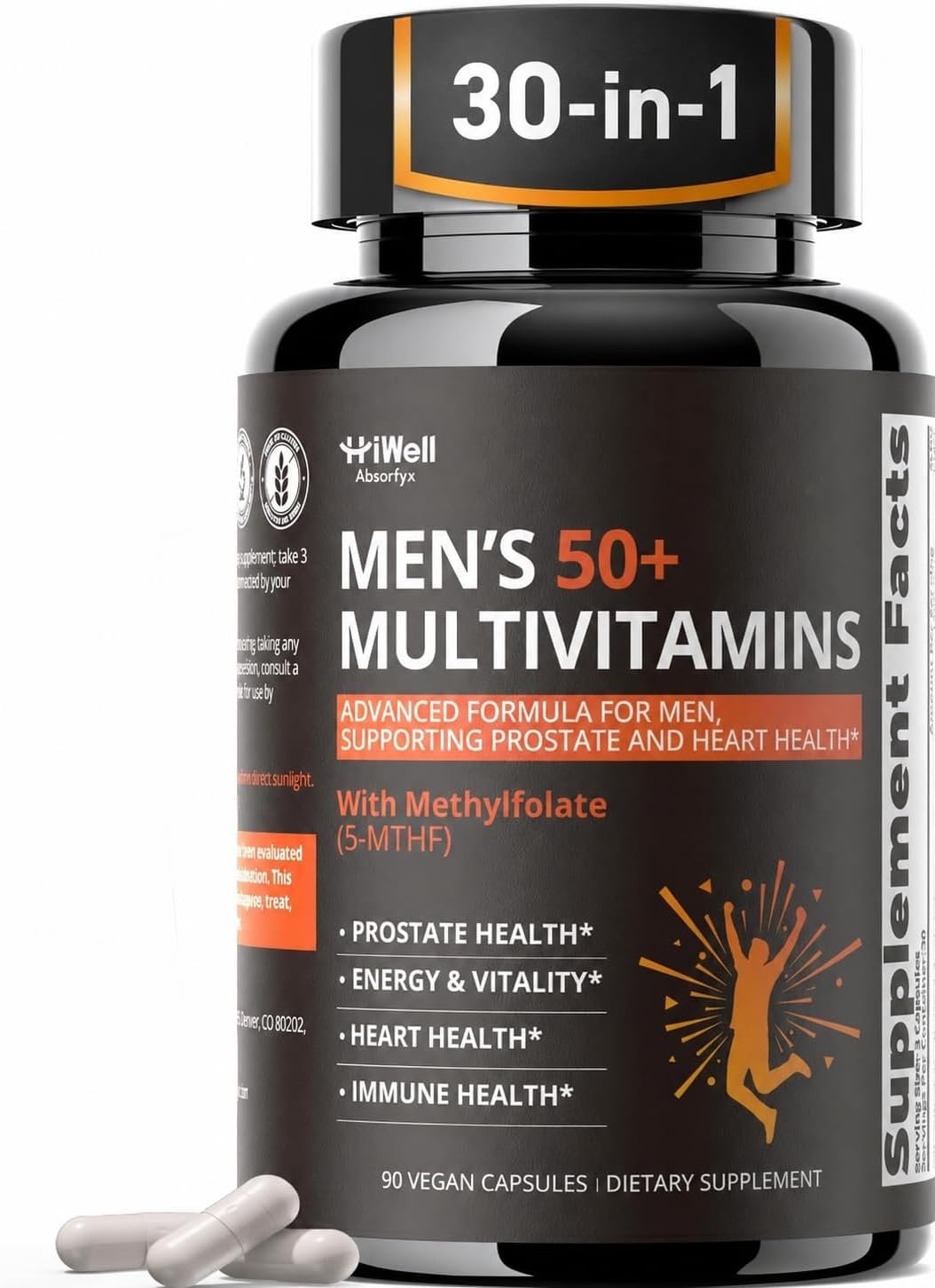 Multivitamin for Men Over 50 W/CoQ10, Methylfolate, Saw Palmetto, 90 Count