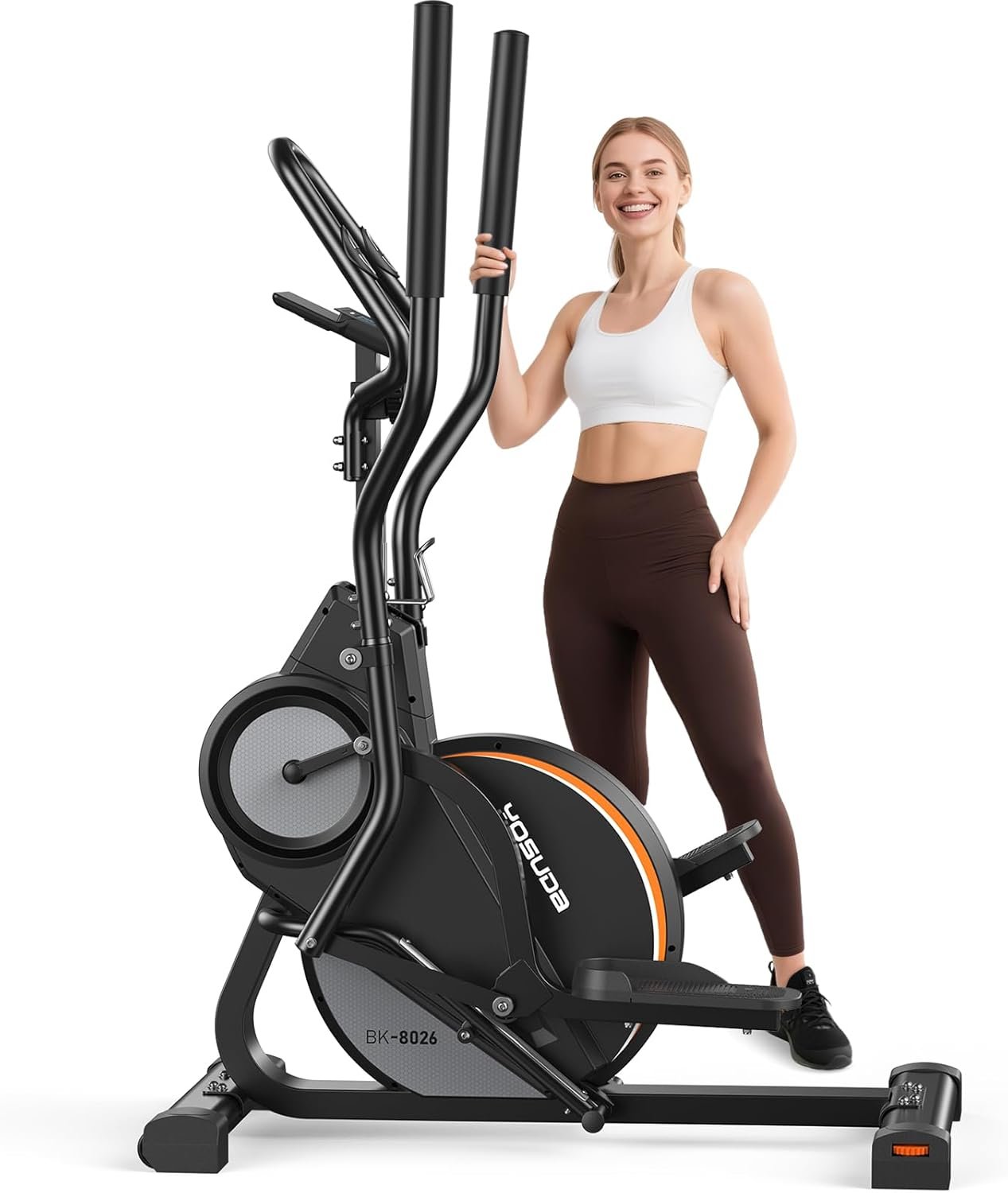 YOSUDA Elliptical Exercise Machine, Compact Elliptical with 45° Incline | 3-in-1 (Elliptical + Cardio Climber + Stair Stepper) Elliptical, 15.5IN Stride, 16 Levels Resistance, Support Kinomap/Fed APP
