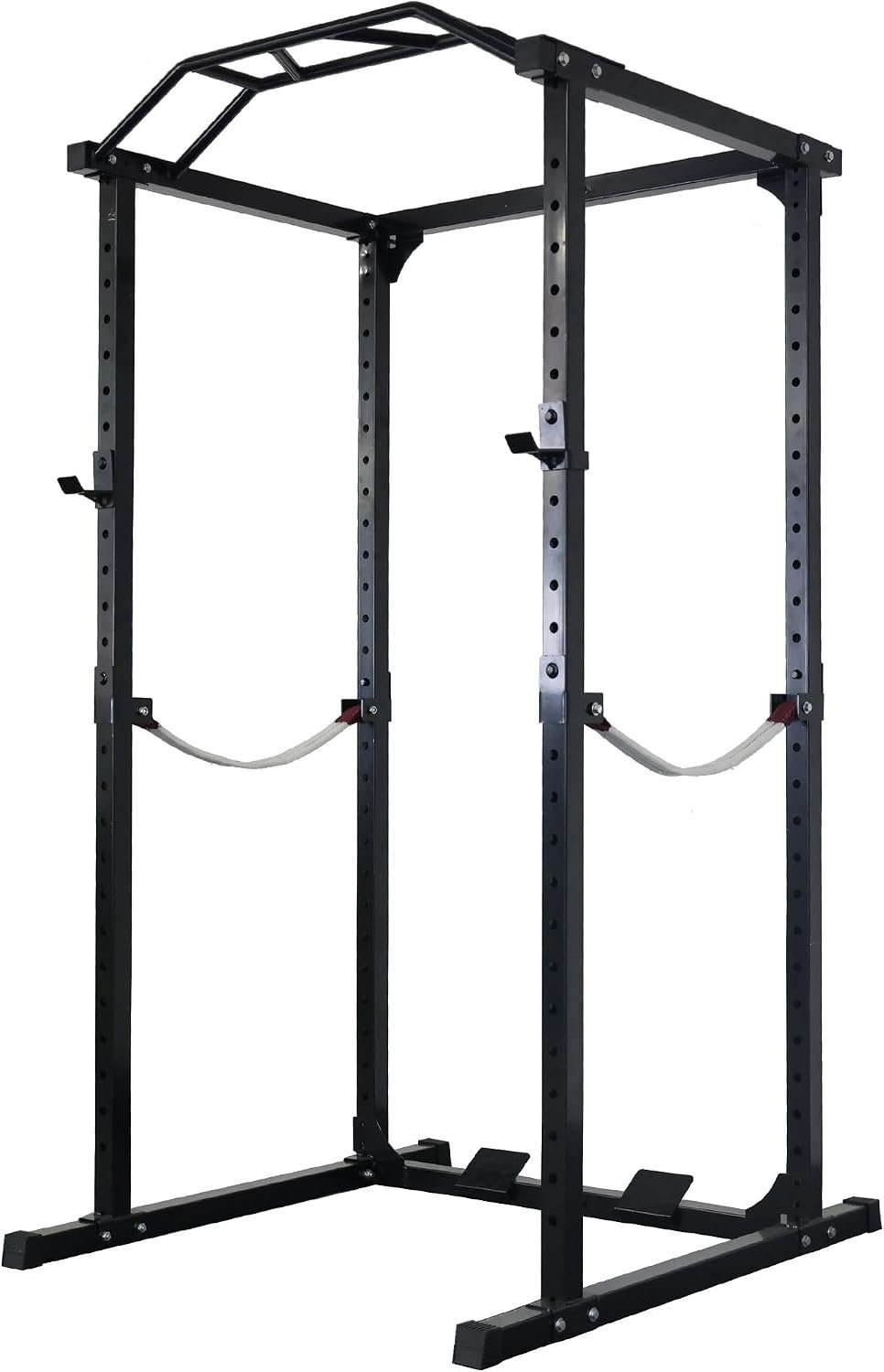 Fitvids Multiple Specifications Power Cage Squat Rack, Includes J-Hooks and Safety Straps, Other Optional Accessories