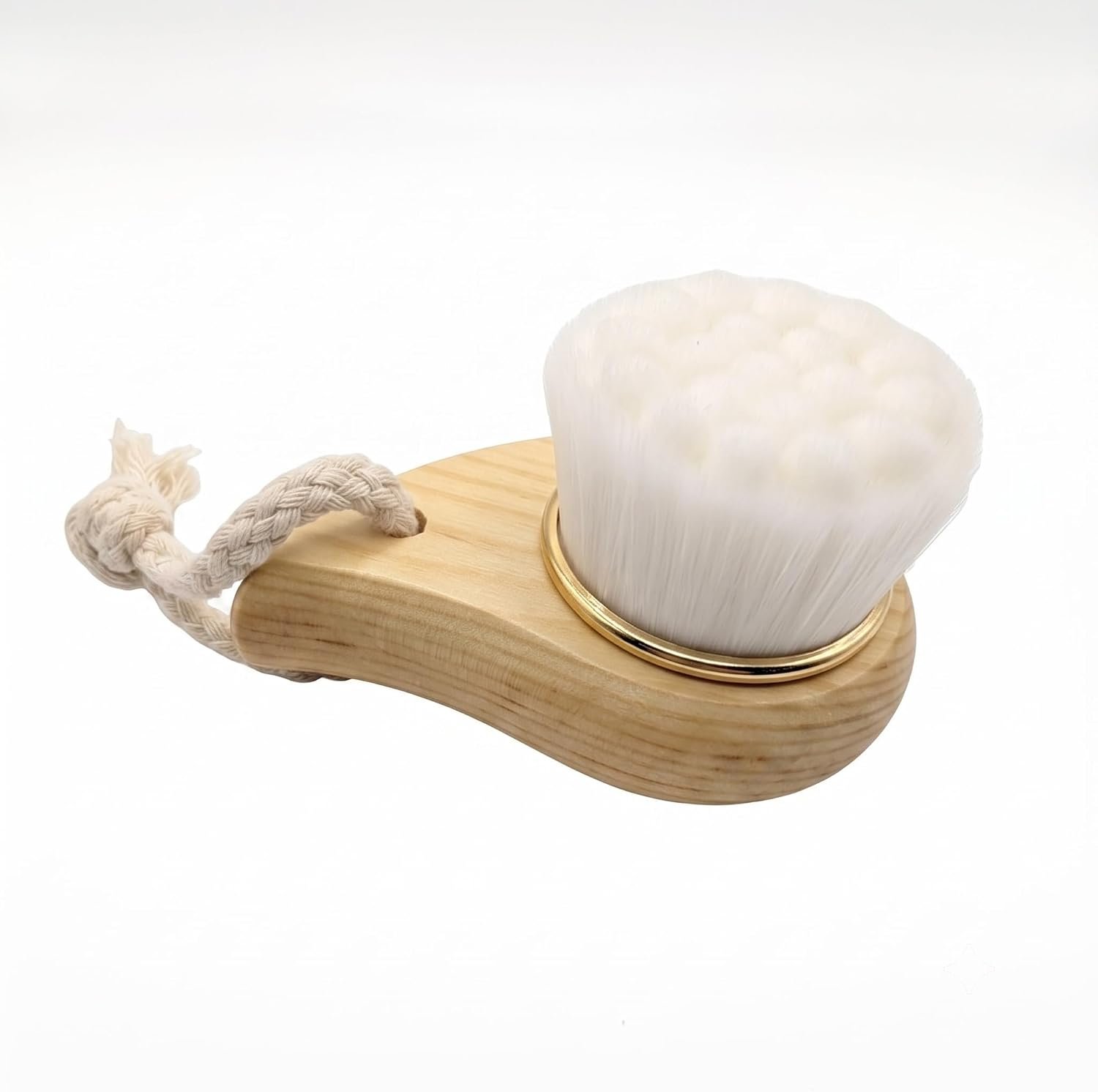 BeNat. Facial Bamboo Wood Handle Cleansing Brush. Extra-Soft Fiber Facial Brush. White.
