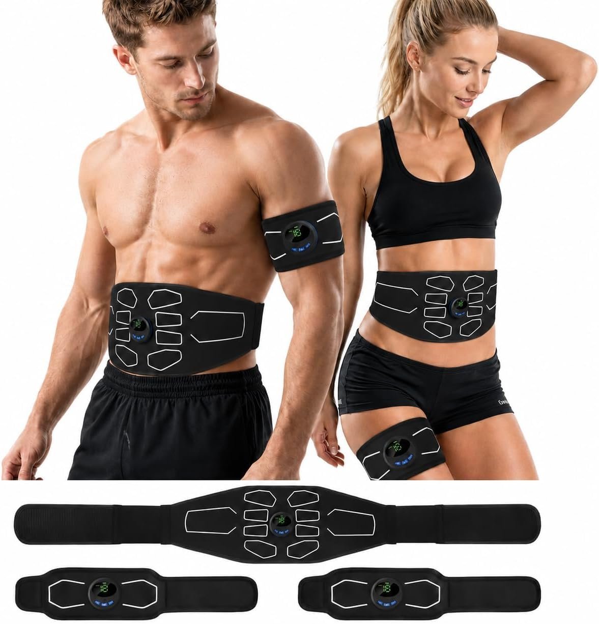 Electronic Muscle Stimulator, Abs Toner, Full Body Fitness Gear Men Women | No Need for Gel Pads, Portable Ab Trainer Equipment for Home