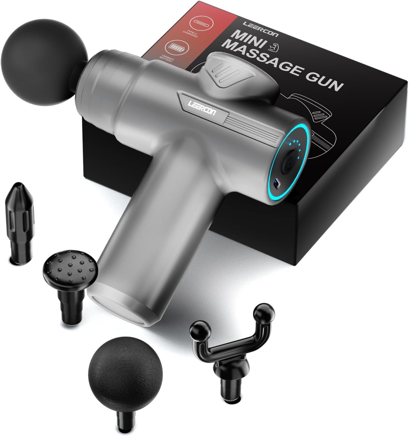 Massage Gun Deep Tissue Muscle Back Massager Gifts for Men Women | Back Massager Gun with 6 Speeds 4 Heads Muscle Massager for Gym Office & Travel Birthday Gifts for Men Women Dad Mom Athletes
