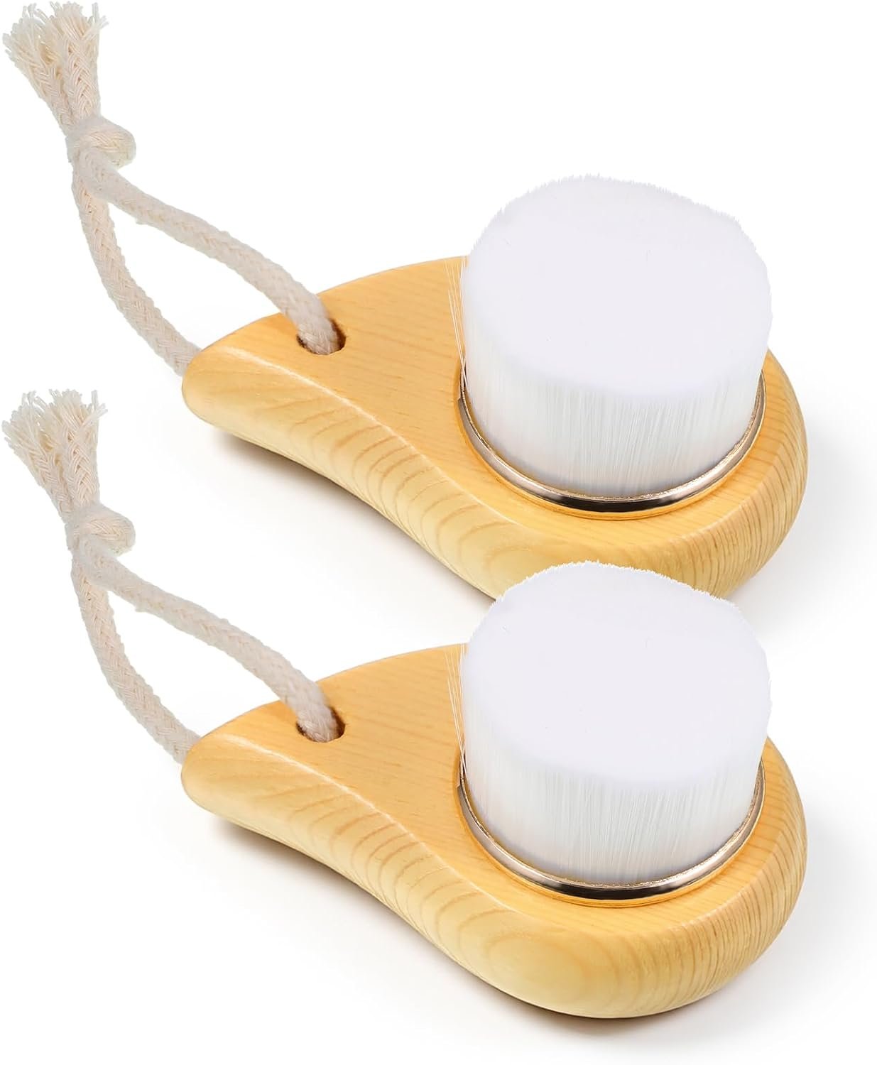 2pcs Soft Bristle Face Cleansing Brush Manual Face Brush for Deep Pore Cleaning Faces Scrubber Exfoliation Lymphatic Drainage Makeup Care and Skin Care with Soft Bristles Ergonomic Handle