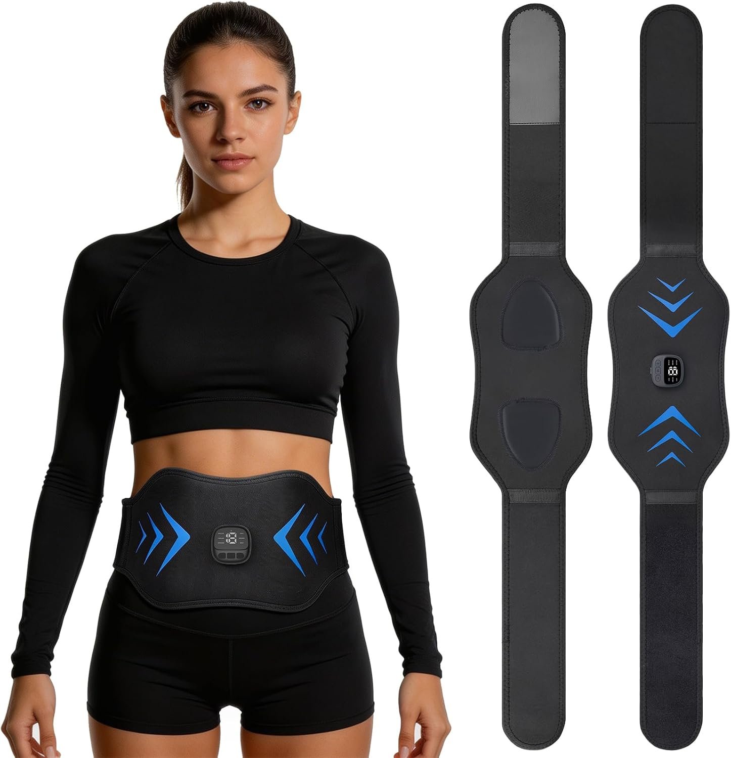 FDA Cleared ABS Stimulator Muscle Toner, Ab Machine, Fitness Workout Equipment for Women and Men (Black Blue)