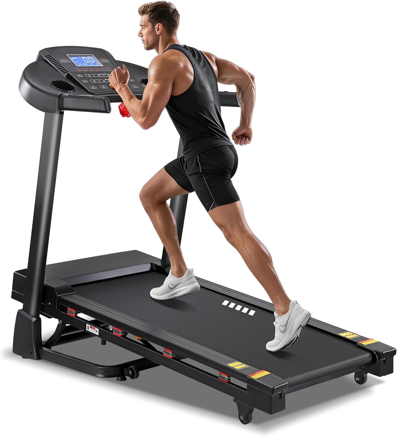 Treadmill with 15-Level Auto Incline, Heavy Duty Running Treadmill for Home | 47″x18″ Wide Belt treadmill, 400lb Capacity, 10 MPH, 4.0 HP, foldable treadmill, Shock Absorption, Bluetooth Speaker & App