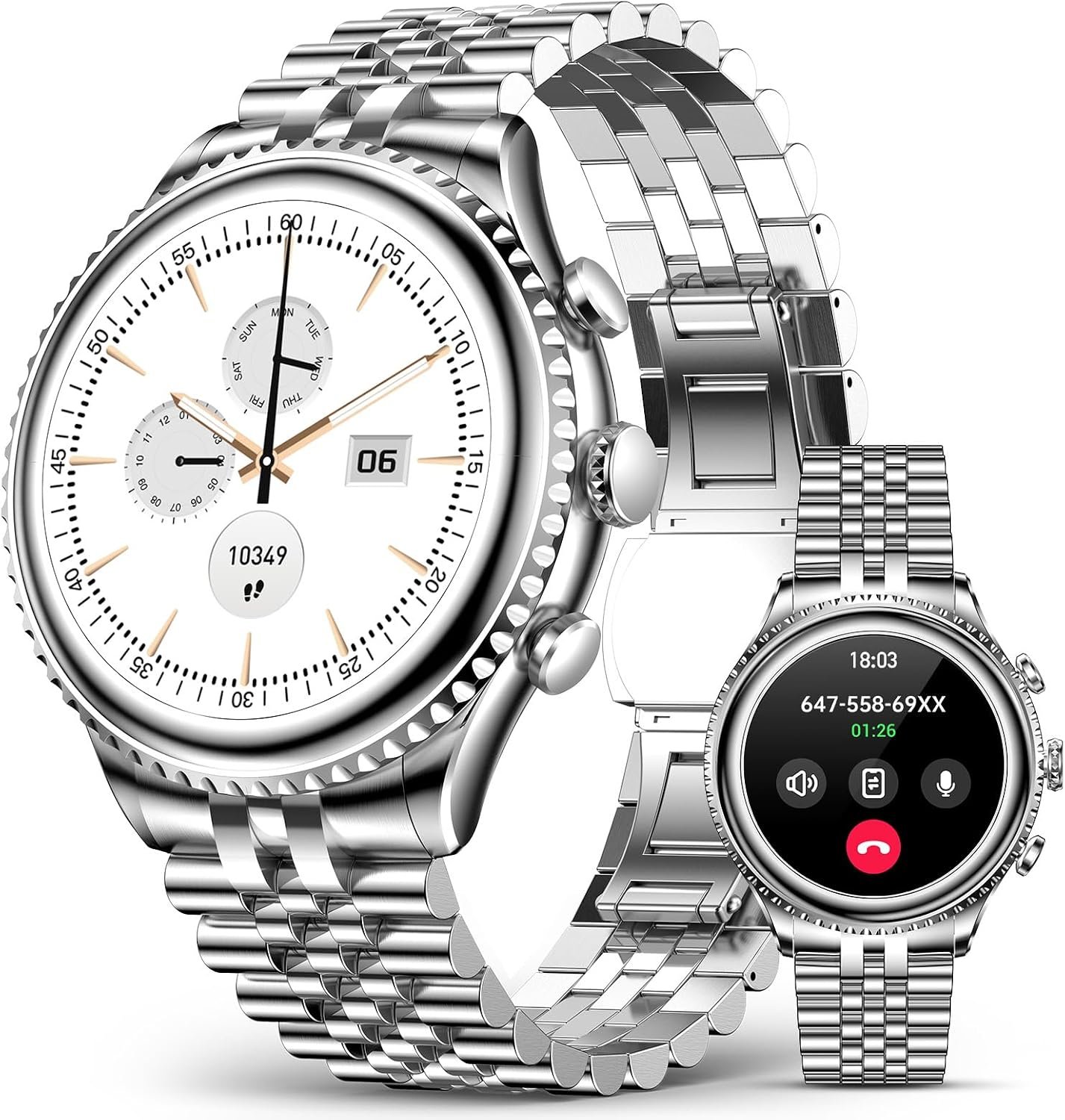 SOUYIE 2026 Smart Watch for Men Answer/Make Call for Android iPhone, 1.32″ AMOLED HD Screen Mens Luxury Watch, 1st Heavy Duty Smartwatch Heart Rate Blood Oxygen Blood Pressure Sleep Monitor Pedometer