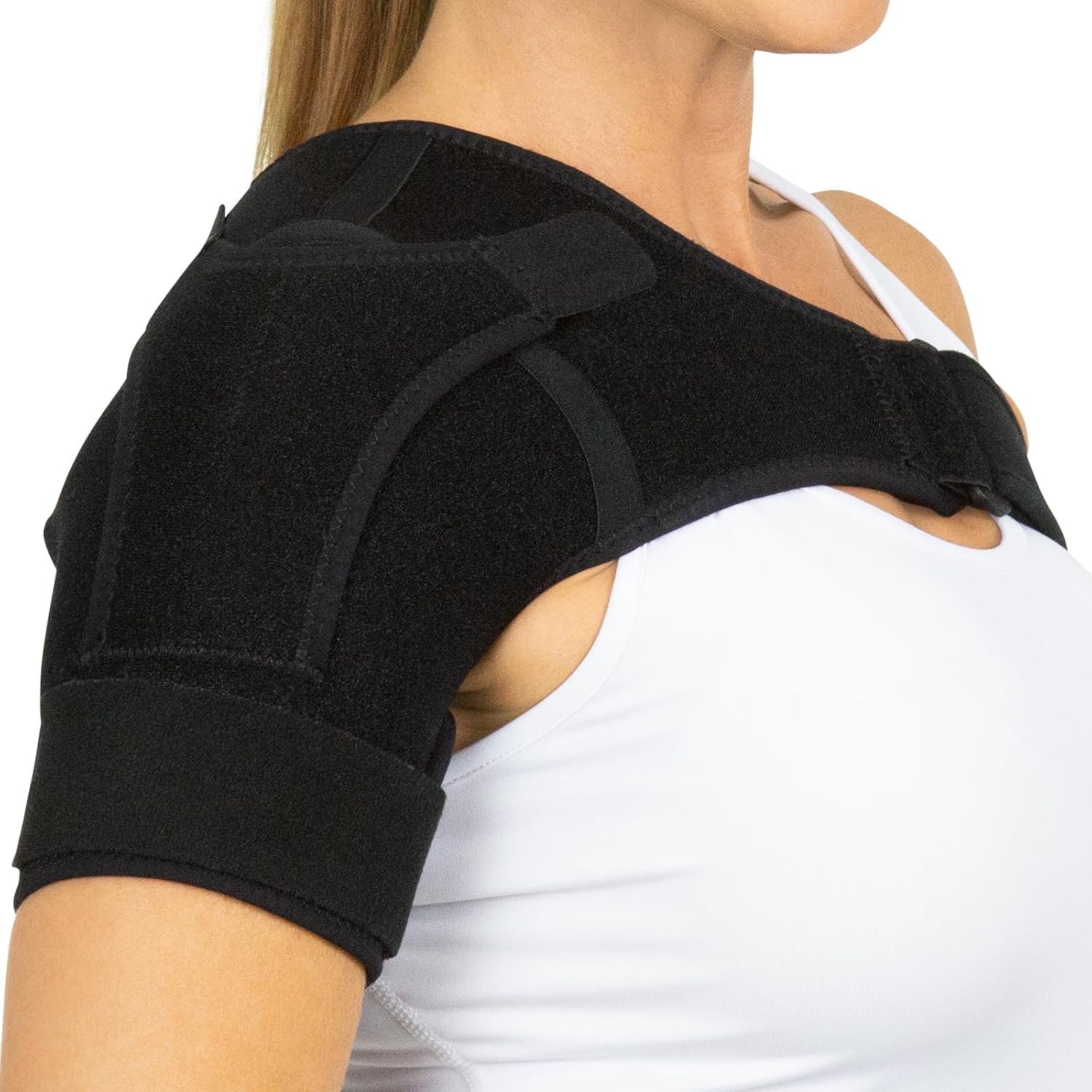 Vive Shoulder Brace for Women & Men – Injury Recovery Compression Support | Sleeve – for Rotator Cuff Injuries, Arthritis, Sprain, Dislocation, PT – Targeted Inflammation Pain Relief (Black, X-Small)