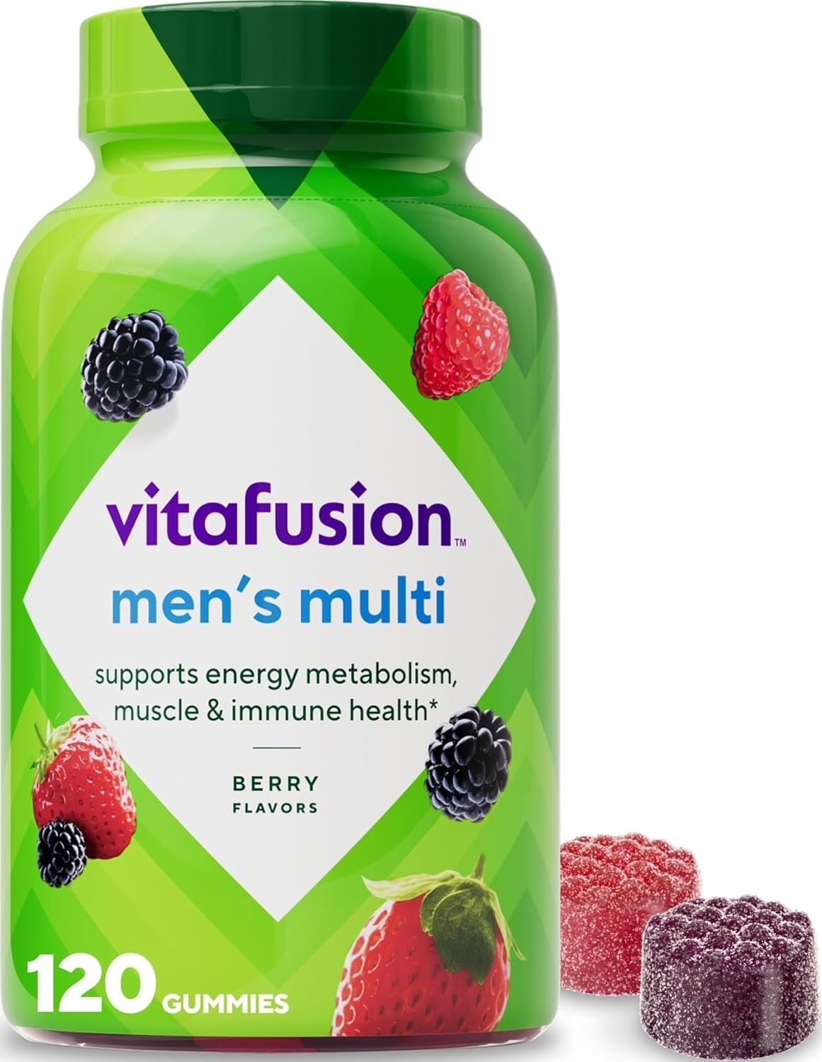 Vitafusion Men’s Multivitamin Gummies | 120 Gummy Vitamins for Adults | Berry Flavor | Gluten-Free Supplement