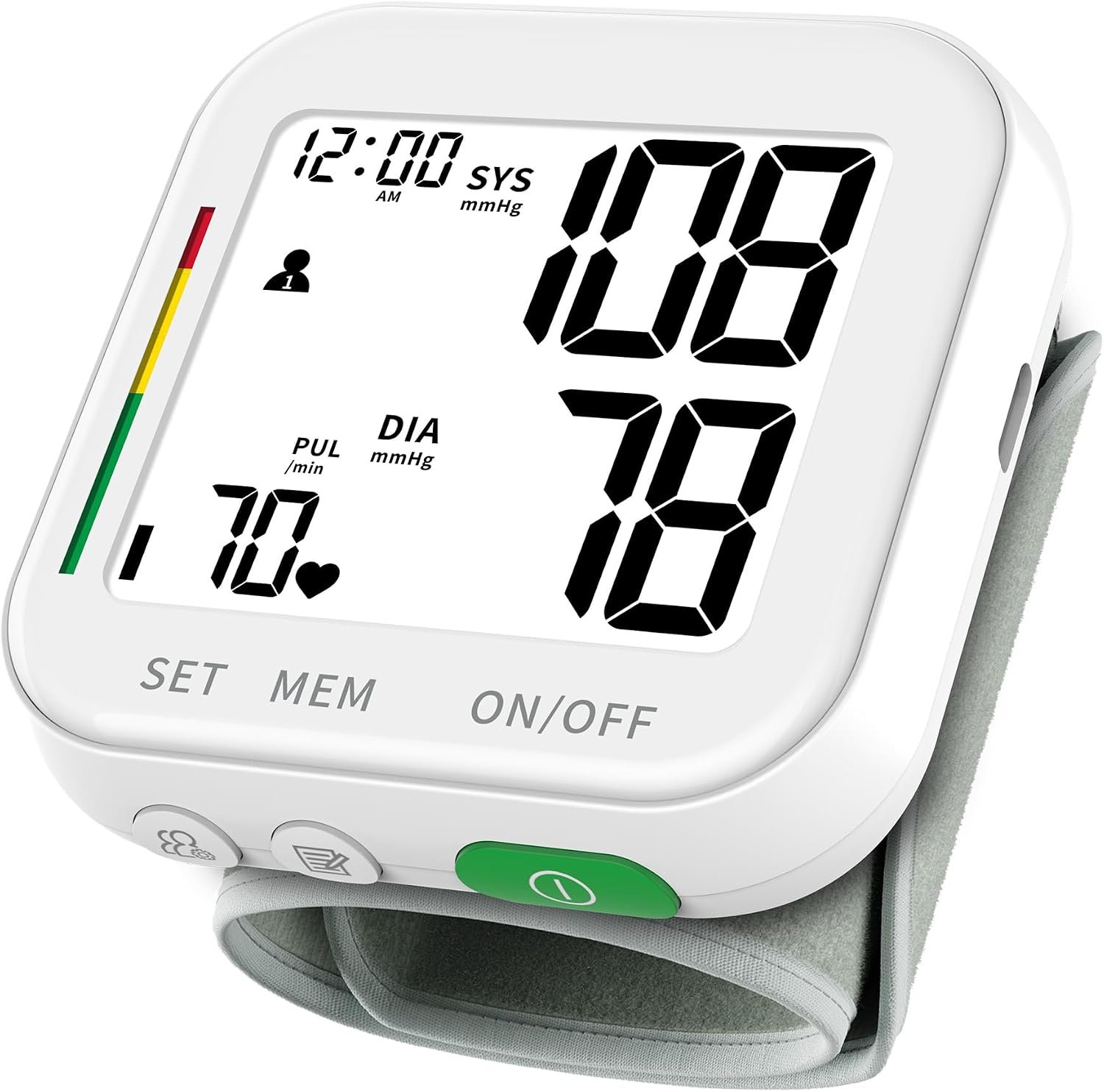 Blood Pressure Monitor Rechargeable Monitors for Home Use Large LCD Display Adjustable Wrist Cuff 4.92-8.46 Inch Machine 240 Sets Memories with Carrying Case