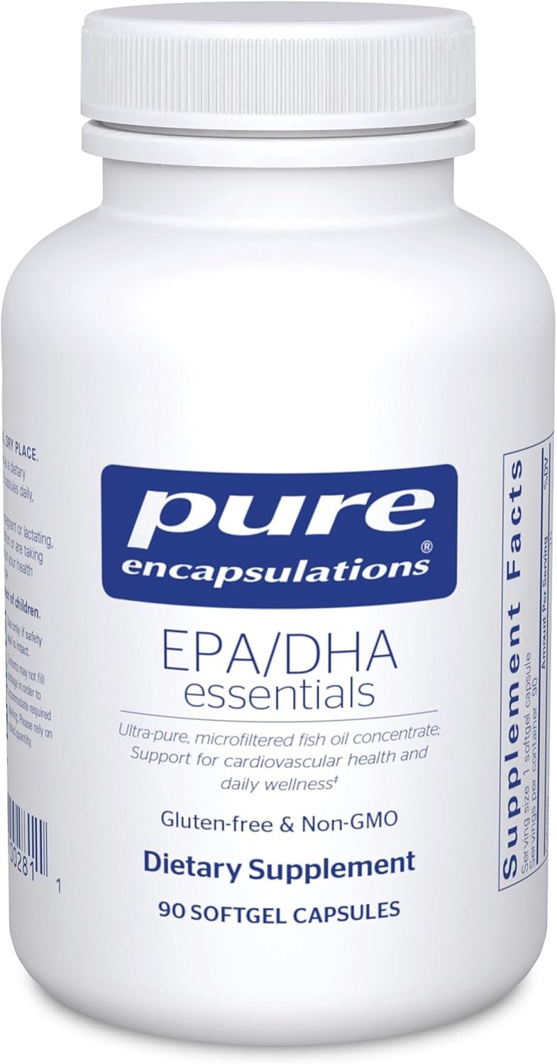 Pure Encapsulations EPA/DHA Essentials, 90 Softgel Capsules | Fish Oil Concentrate Supplement to Support Cardiovascular Health*, Premium EPA and DHA Supplement with Omega 3