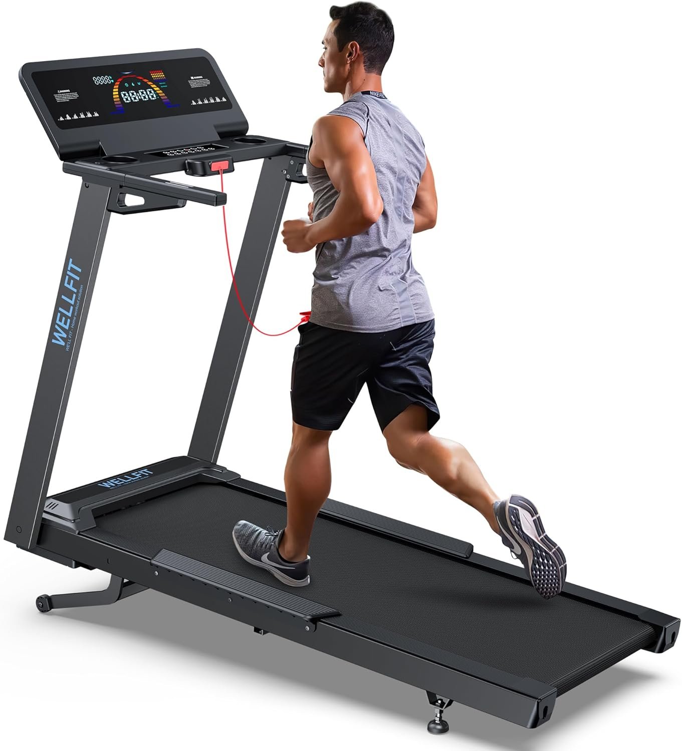 Auto Incline Treadmill, 15% Incline Heavy Duty Treadmill for Home | 4.5HP, 10 MPH, 500 lbs Capacity, 20” x 55” Running Area Treadmills with Pulse Sensor, Bluetooth Player & LED Display