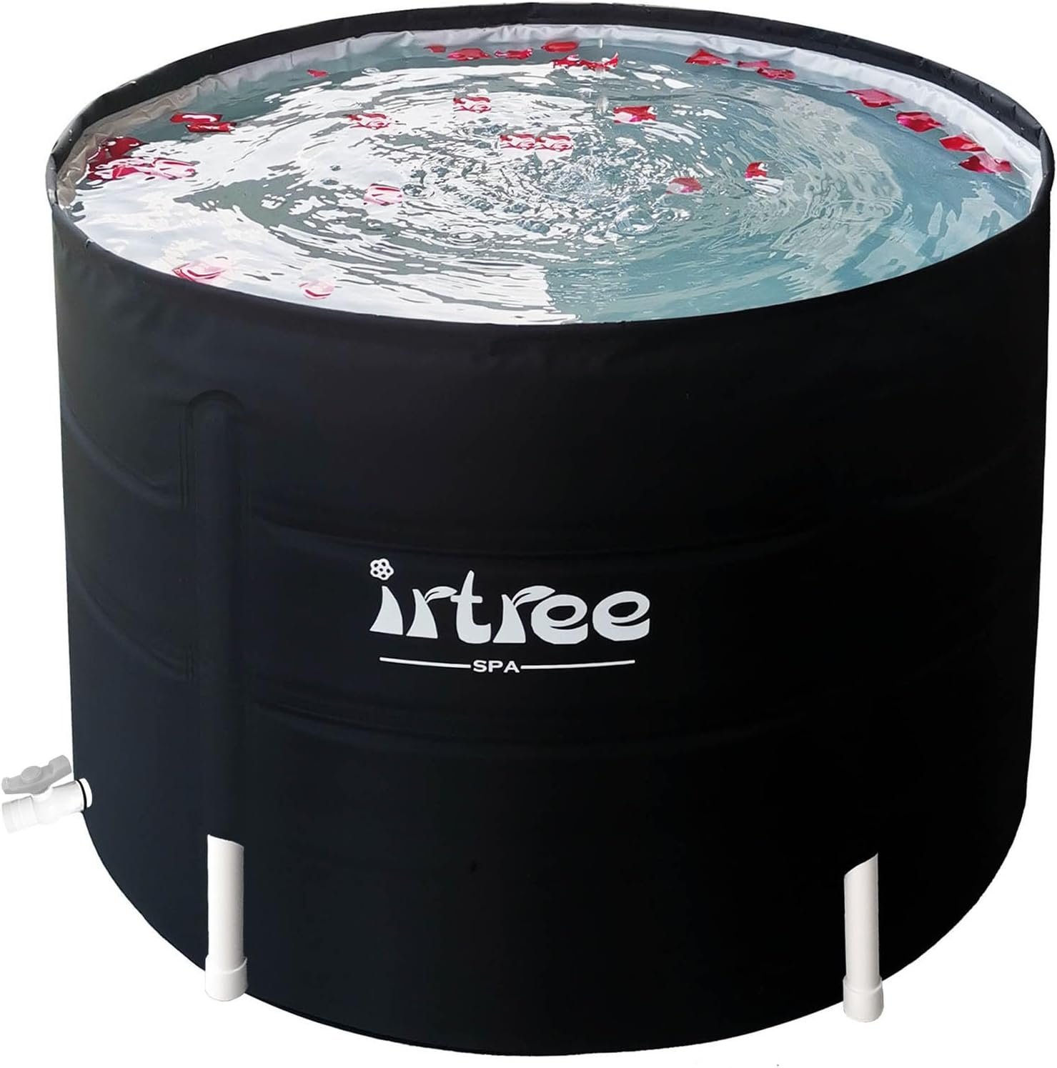 Portable Adult Soaking Bathtub – Folding Cold Plunge Tub Barrel Bath Shower (Dia 29.5″ x H 21.6″)