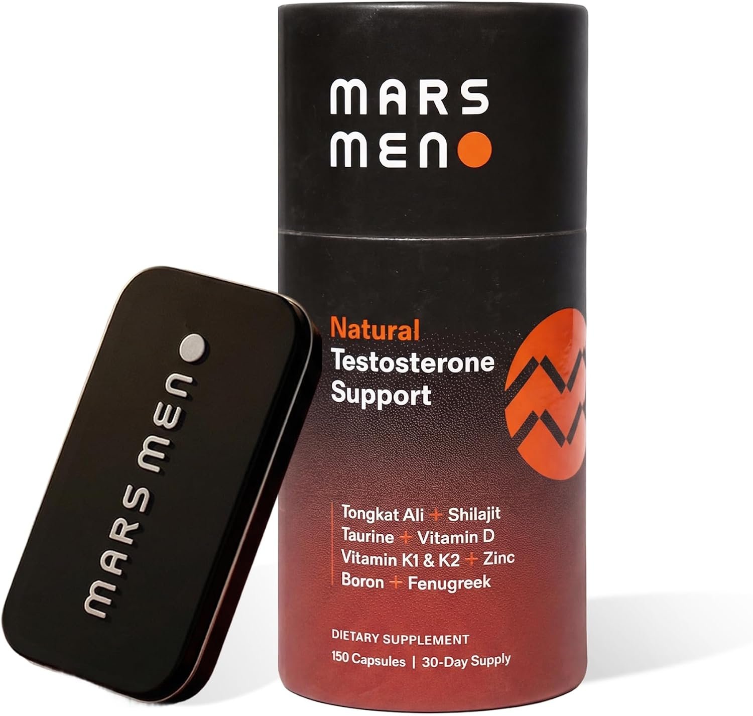 Testosterone Booster for Men – Natural Supplement Premium Tongkat Ali, Fenugreek, Shilajit & Boron – Male Support – Libido, Energy & Muscle Growth Support – 30 Servings + Travel Tin