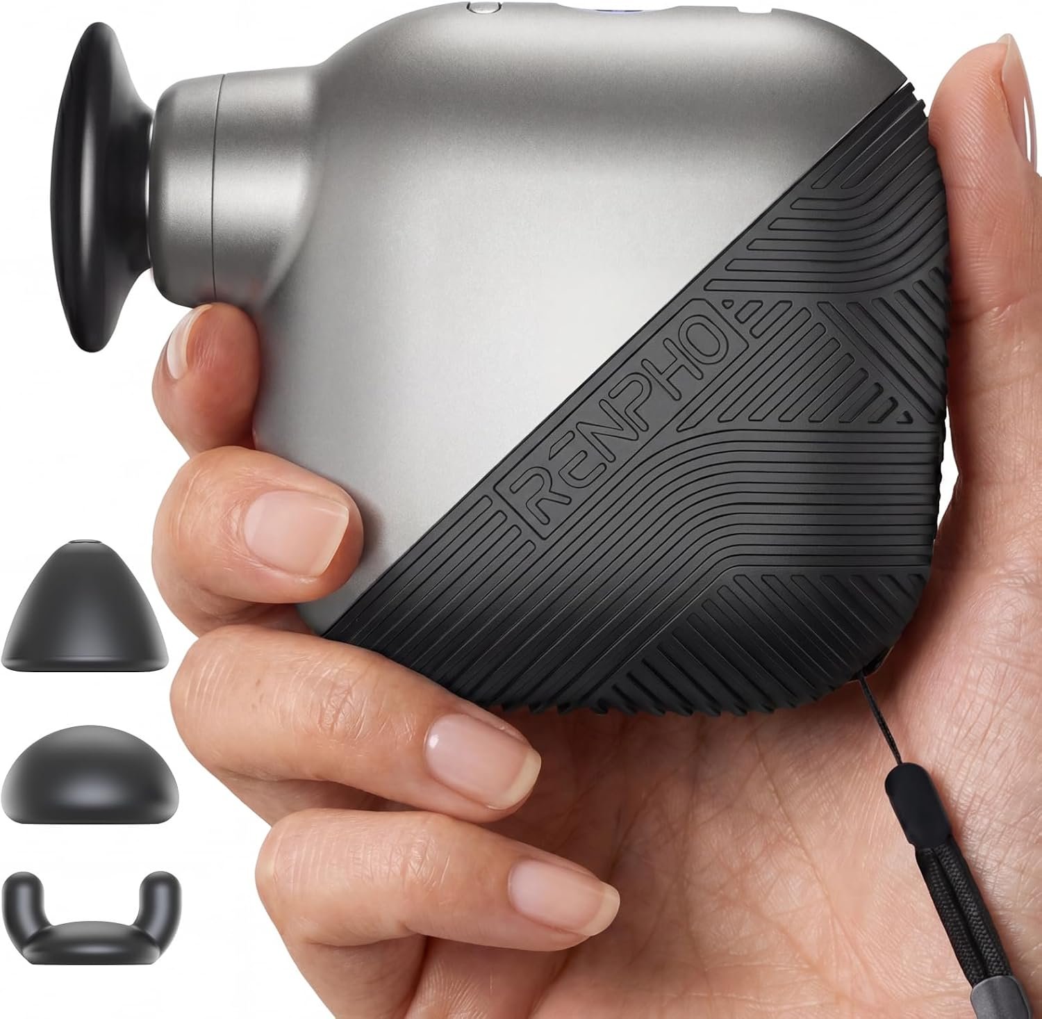 RENPHO Micro Pocket Super Mini Massage Gun, Massager, Silicone Head Casing | Handheld Back Neck Massager, Compact Portable for Home, Gym, Office and Outdoors, FSA Eligible Gifts for Men, Women, HSA