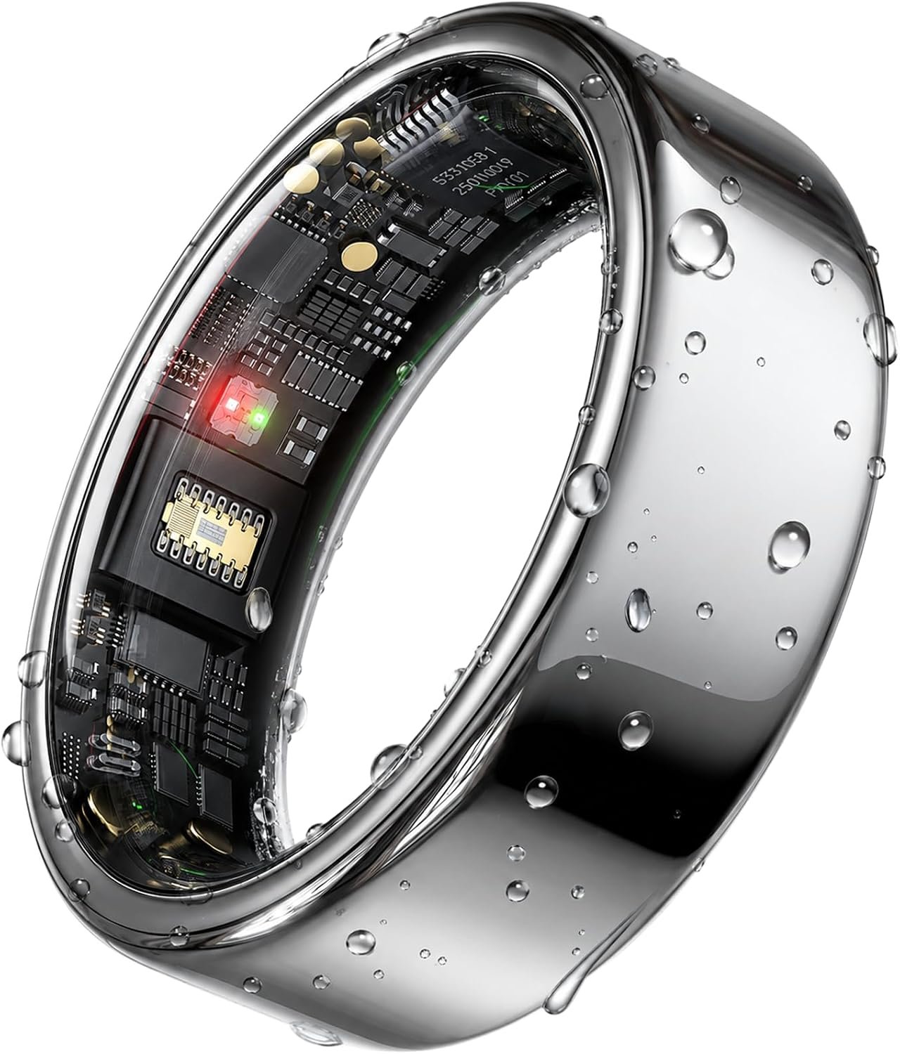 HOU AI Ring for Men & Women, No Subscription Smart Ring Health Tracker, Sleep & Heart Rate Monitor, IP68 Waterproof Ceramic Fitness Ring with Charging Case, Black, Size 10 | 24/7 Pulse & Sleep Tracking | 100+ Sports Modes | 30 Days Battery Life with Case | IP68 Ceramic Design 0.3 cm 0.3 g