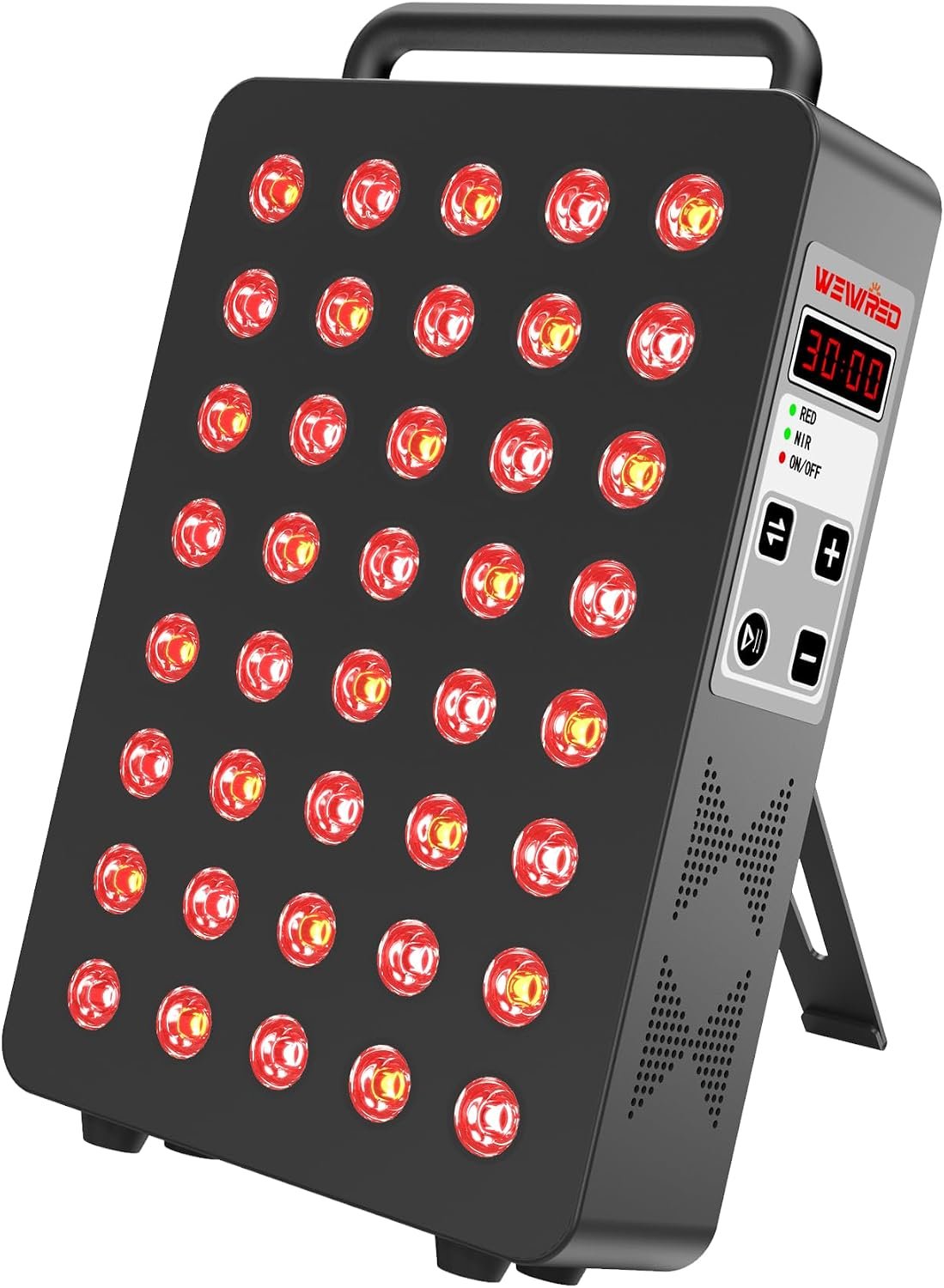 Red Light Therapy Panel 5 Wavelength 40 Dual Chip LEDs Black | 630+660+810+830+850nm Red and Near Infrared Lamp Therapy Device 60W Timer & Stand for Body Pain Relief Face Skin Health