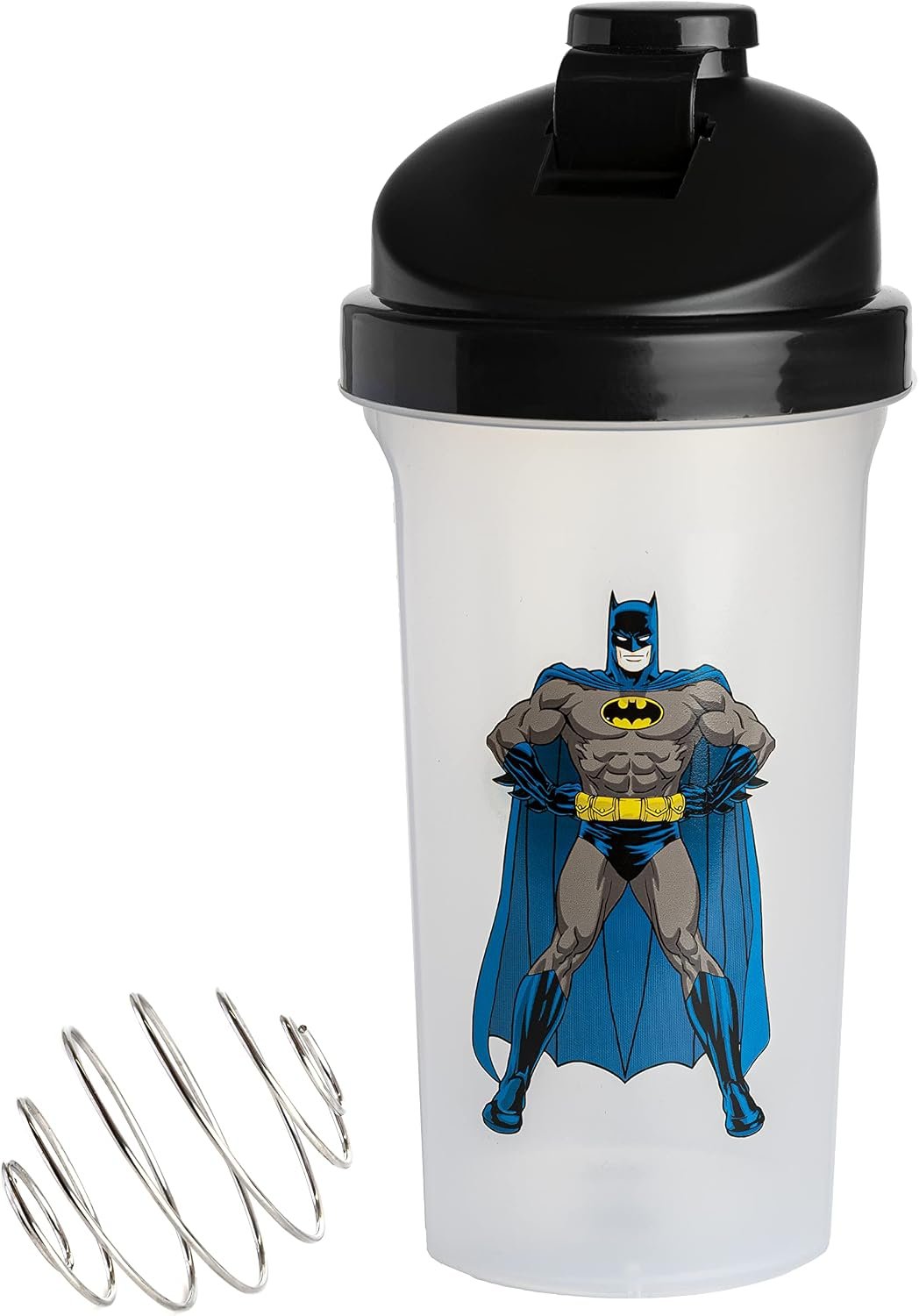 Paladone Batman Protein Shaker Bottle, 23 oz, Officially Licensed DC Comics Blender Cup | Mixing Grid and Shaker Ball, Holds 700ml (23 fl oz)