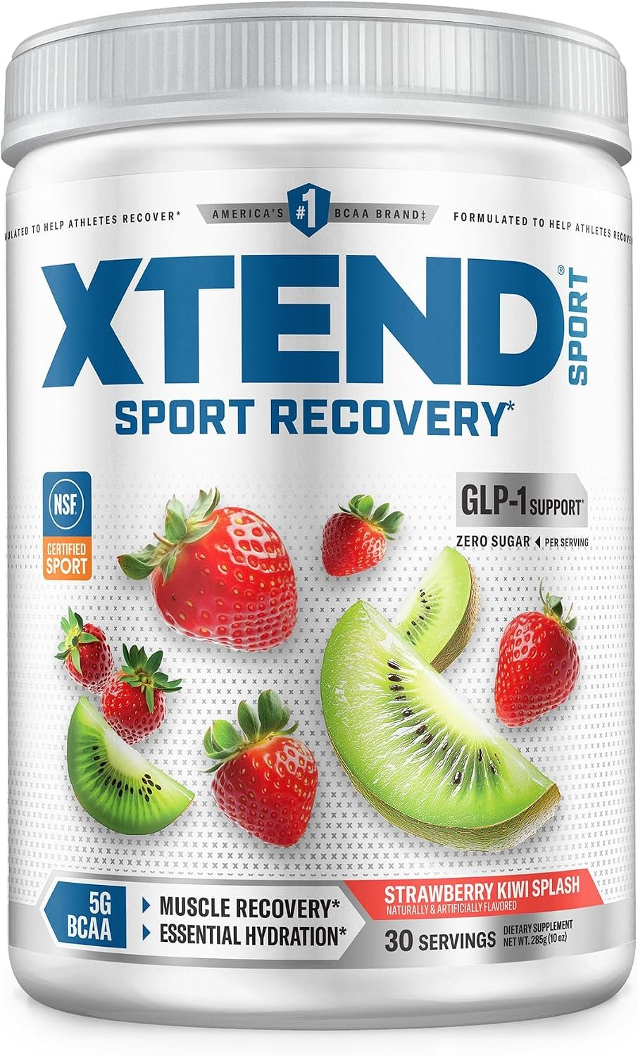 Xtend Sport BCAA Powder, 5g BCAAs, Recovery & Hydration, 30 Servings | Strawberry kiwi splash flavor with 5g BCAAs & electrolytes for muscle recovery, hydration and daily performance.
