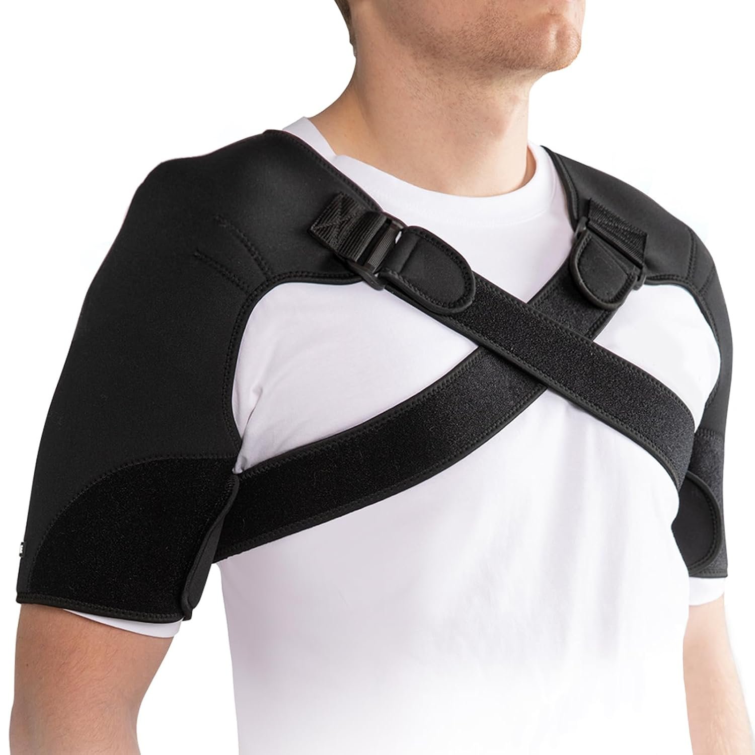 Double Shoulder Brace for Women & Men | Double Sleeve for Sleeping,Adjustable Support for Rotator Cuff,Frozen Shoulder,AC Joint,Labrum Tear,Pain Relief Dual Wrap