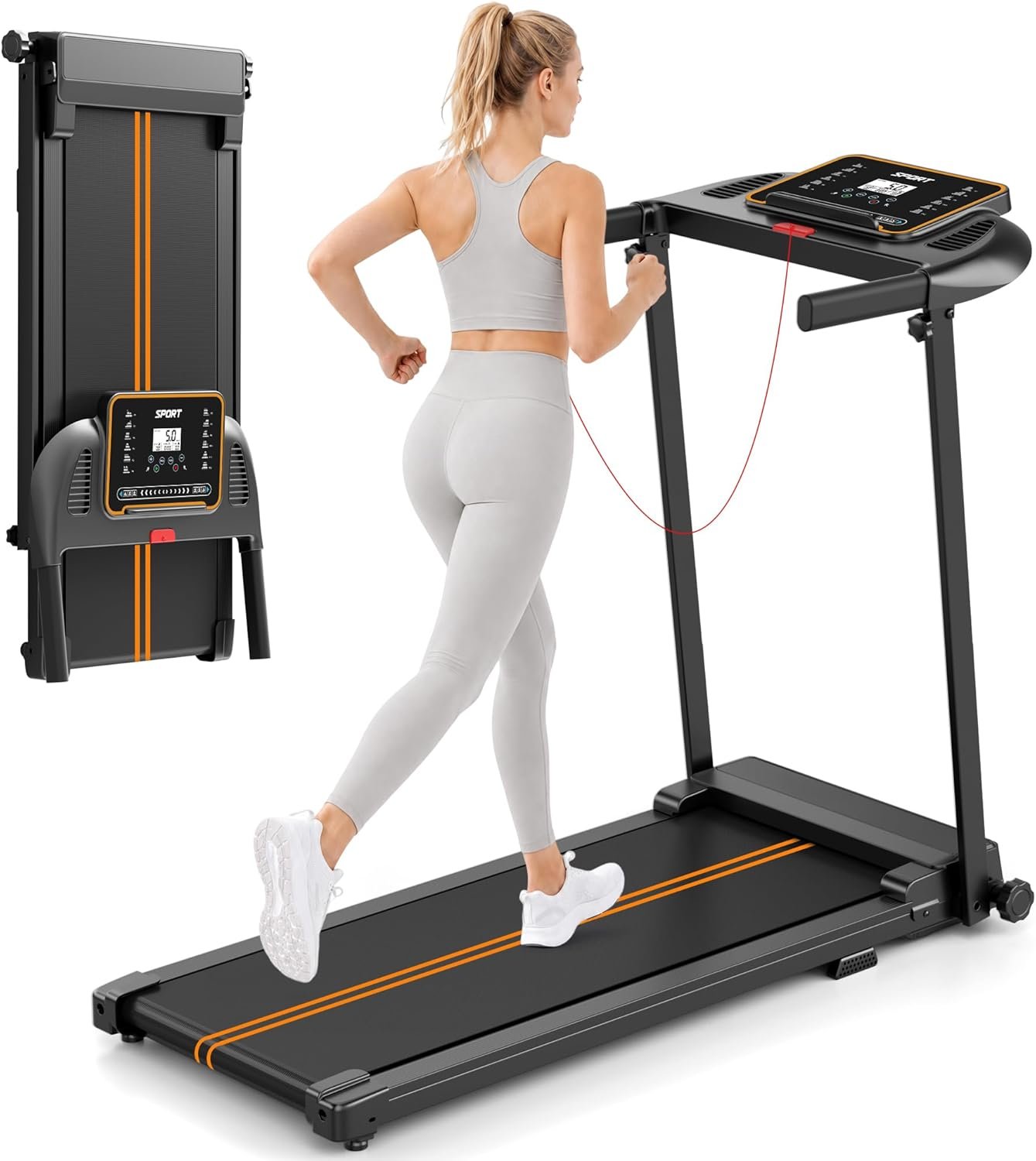 Treadmills for Home Walking Pad – Foldable Treadmill Under Desk with Handle Bar 0.6-6.2 MPH Portable Folding Pads Compact Running Machine Quiet Lightweight | Under Desk, 0.6-6.2 MPH, Portable Folding, Compact Running Machine, Quiet Lightweight