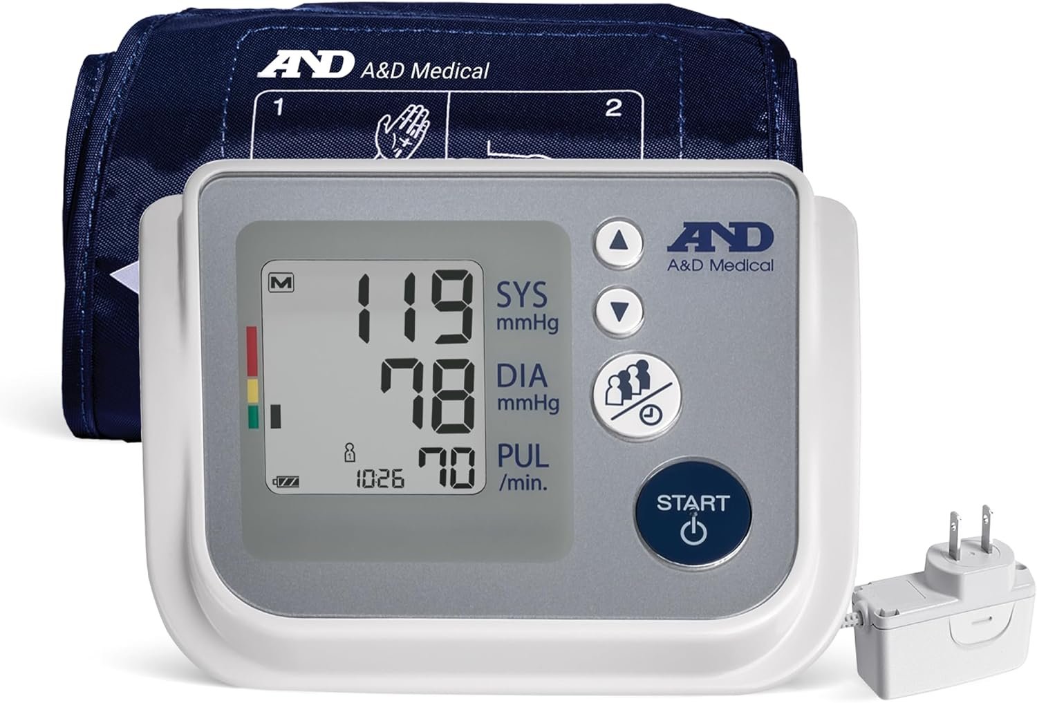 A&D Medical Multi-User Blood Pressure Monitor for Home Use UA-767FAC – Wide Range Cuff (8.6-16.5” / 22-42cm), Easy to Use, Adult Upper Arm, 60 Readings Per User (4 Users), AC Adapter, FSA/HSA Eligible | Wide Range Cuff (8.6-16.5”), One Button Operation, 60 Readings Per User (4), Cuff Fit Detection Error, Includes AC Adapter