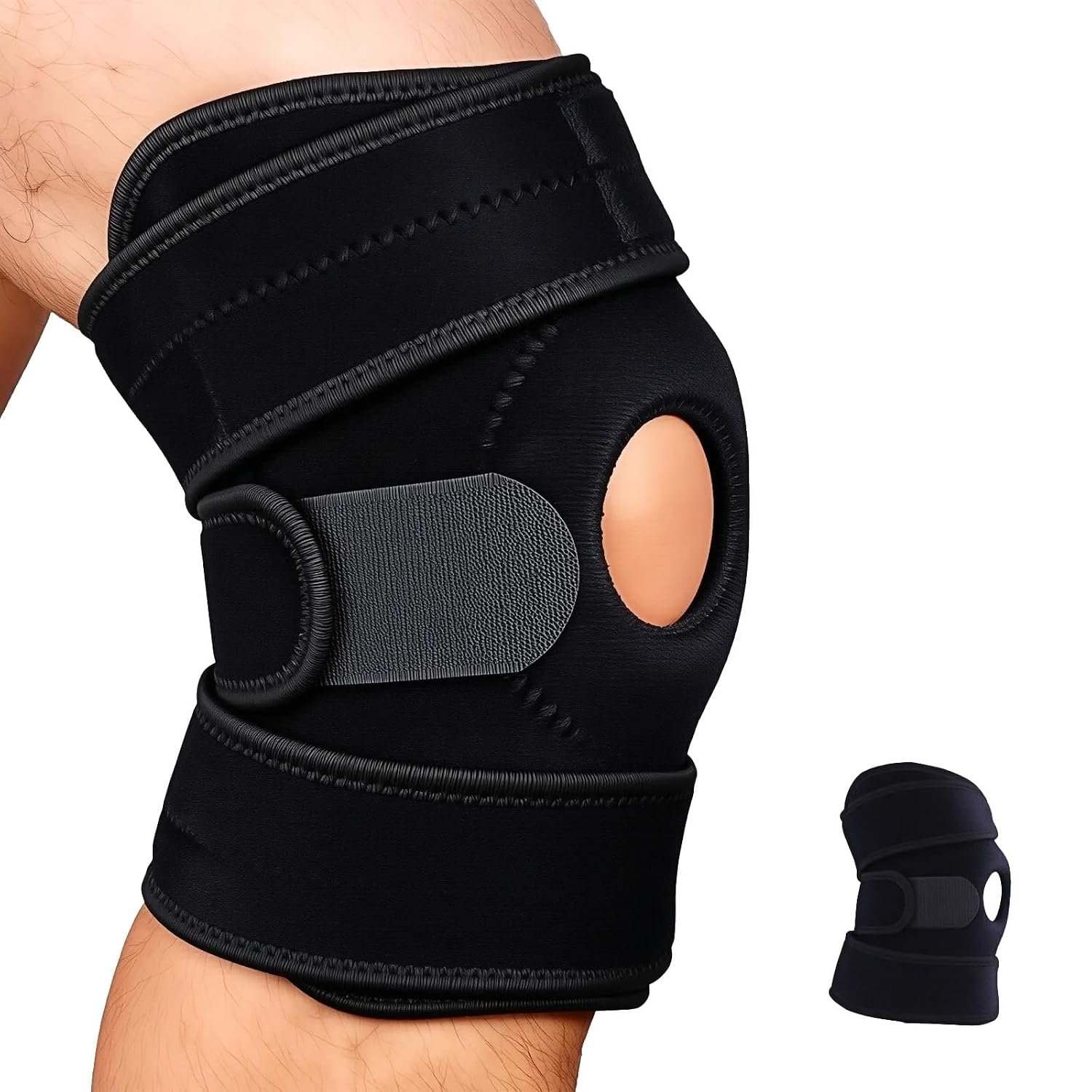 YIBLBOX Knee Brace for Women Men with Side Stabilizers Knee Braces | Knee Braces for Knee Pain ACL MCL Arthritis Joint Pain Relief Adjustable Compression Sleeve Patellar Tendon Support Strap