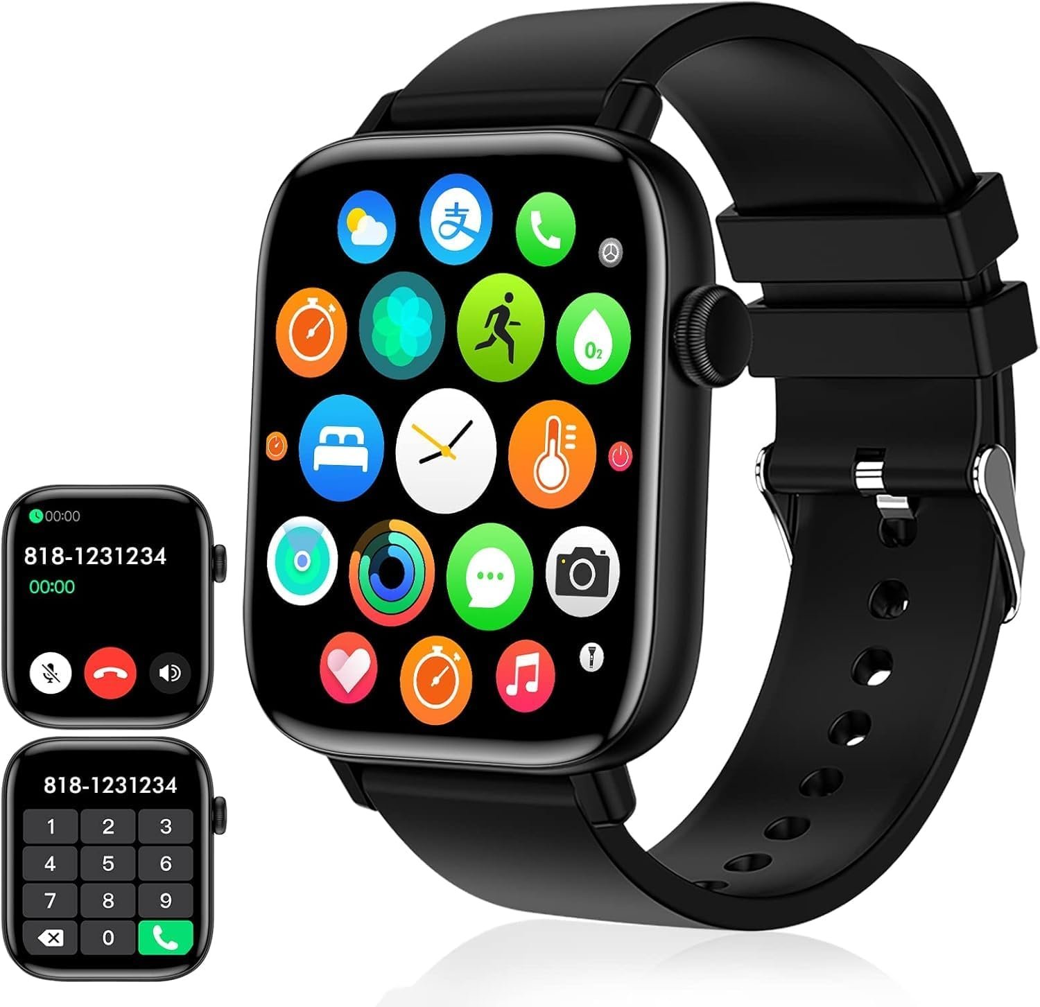 Smart Watch for Men – 1.90″ HD Touch Screen Smartwatch, Bluetooth Call, Fitness Tracker with 120+ Sport Modes, Heart Rate & Sleep Monitor, IP68 Waterproof Smart Watches for Android & iPhone, Black
