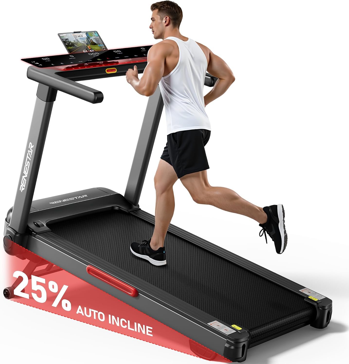 Treadmill for Home with 25% Auto Incline | 8.5MPH Max Speed, 300LBS Capacity, 3.5HP Home Office Treadmills for Running Jogging Walking