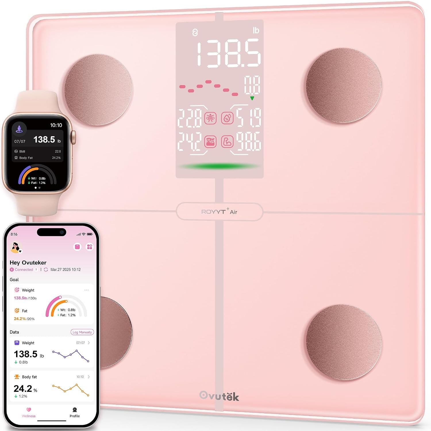 Smart Scale for Body Weight, BMI, Body Fat, 400 lbs, FSA Eligible | HSA Eligible, Professional Bathroom Digital Scale with Muscle Mass Accurate Bluetooth Home User Health Equipment Sync Apps