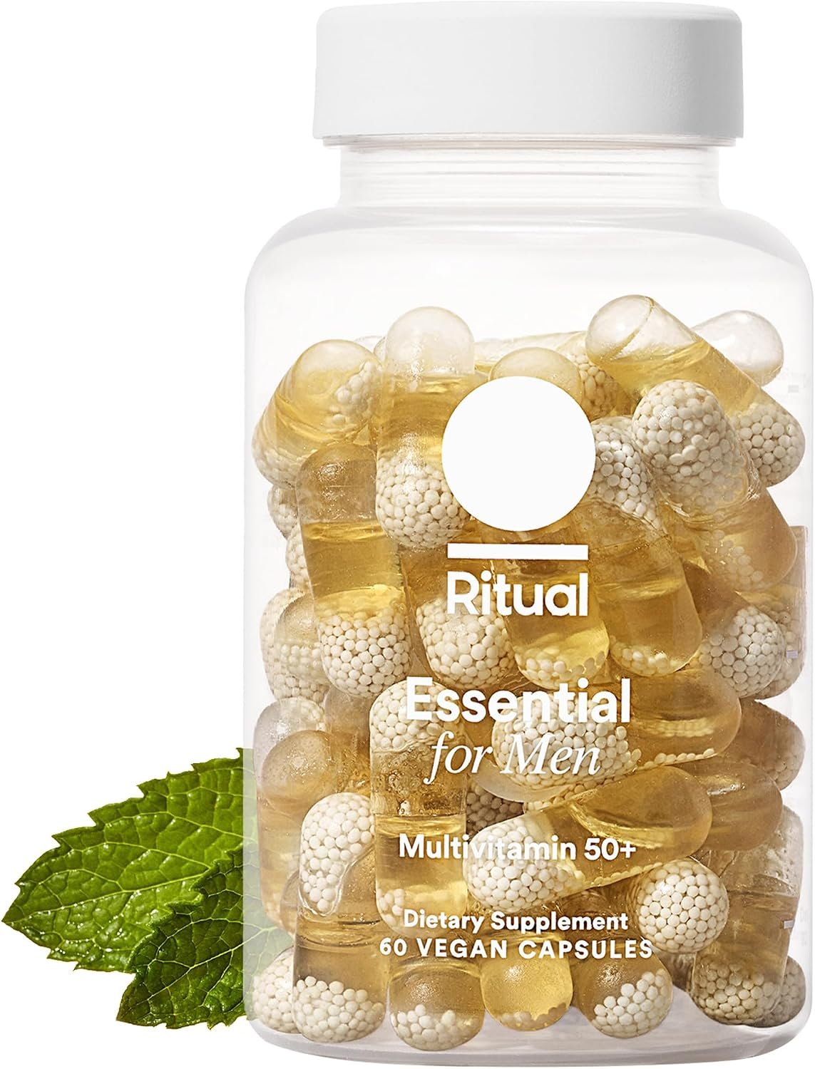 Ritual Men’s 50+ Multivitamin – 60 Capsules – 30 Servings | Key Essential Vitamins and Minerals To Support Heart, Energy, Brain, Muscle, Bone Health* – Zinc, D3, B12, A – Vegan – Mint