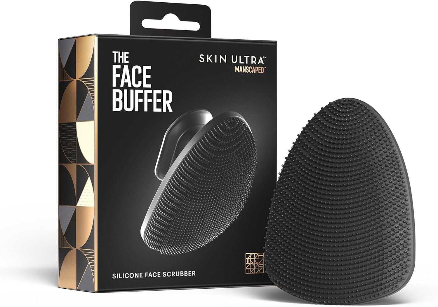 MANSCAPED® The Face Buffer – Men’s Silicone Face Scrubber for Nourishing, Deep Cleaning & Exfoliating Your Skin, No-Slip Suction Cup Handle, Gentle Face Massage, 1-Pack