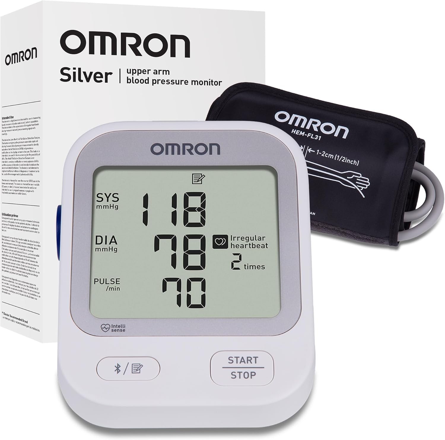 OMRON Silver Blood Pressure Monitor & Upper Arm Blood Pressure Cuff | For Home Use – #1 Doctor & Pharmacist Recommended Brand – Clinically Validated – Connect App
