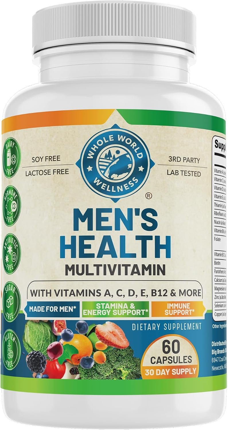 Mens Daily Multivitamin Multimineral Supplement for Energy, Focus, Stamina & Performance. Made for Men with 30+ Nutrients, Fruit & Energy Blend. Mens Vitamins, Made in The USA.