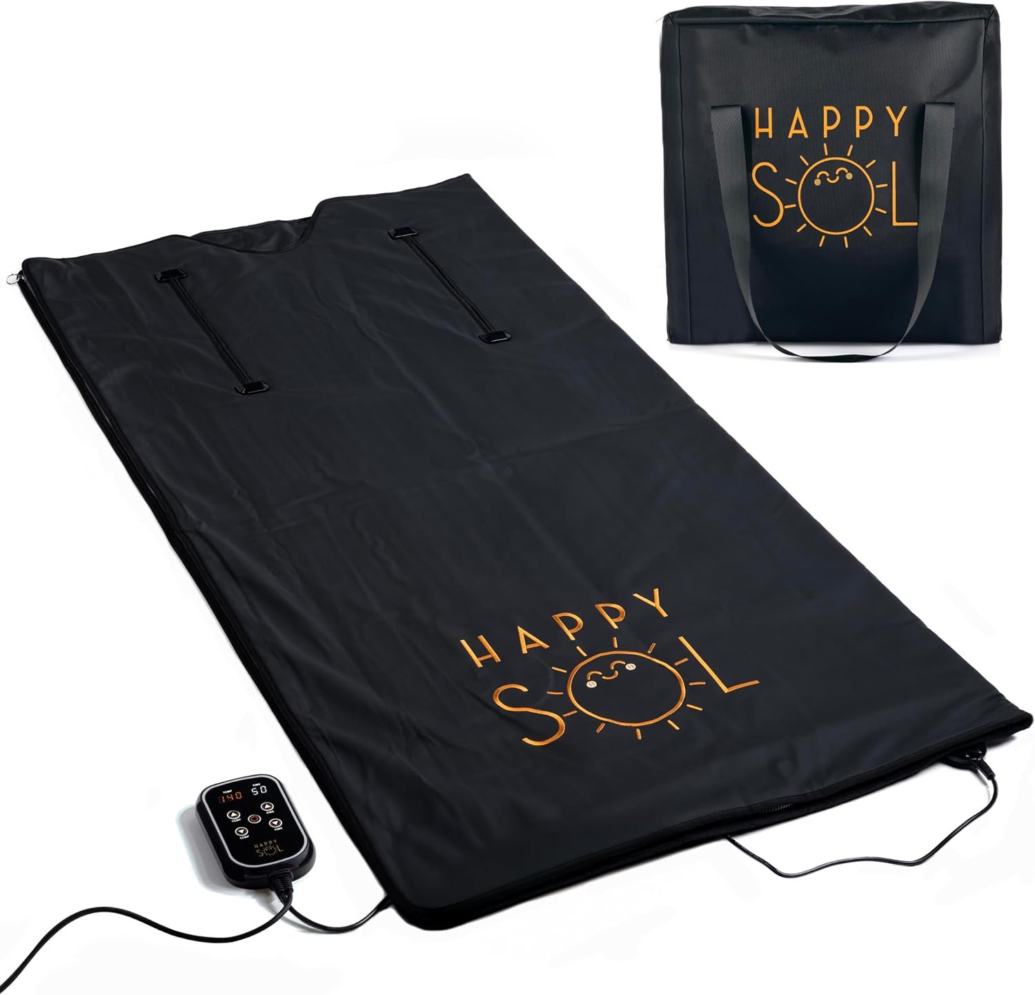 Happy Sol Far Infrared Sauna Blanket for Home, Portable Infrared Sauna Blanket for Therapy, Convenient Arm Holes, Sauna Blanket for Detox, Suitable for Relaxation and Exercise Recovery, Very Low EMF