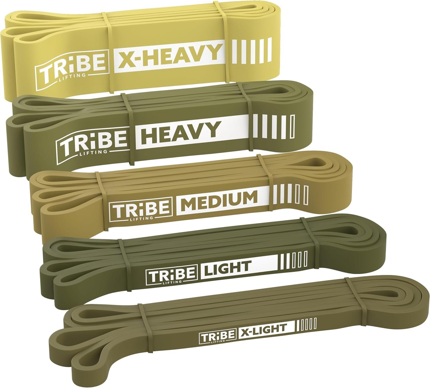 Long Resistance Bands Set, 5 Pull Up Assistance Bands for Working Out | 5 resistance levels, natural latex construction, exercise bands for strength training, stretching and physical therapy