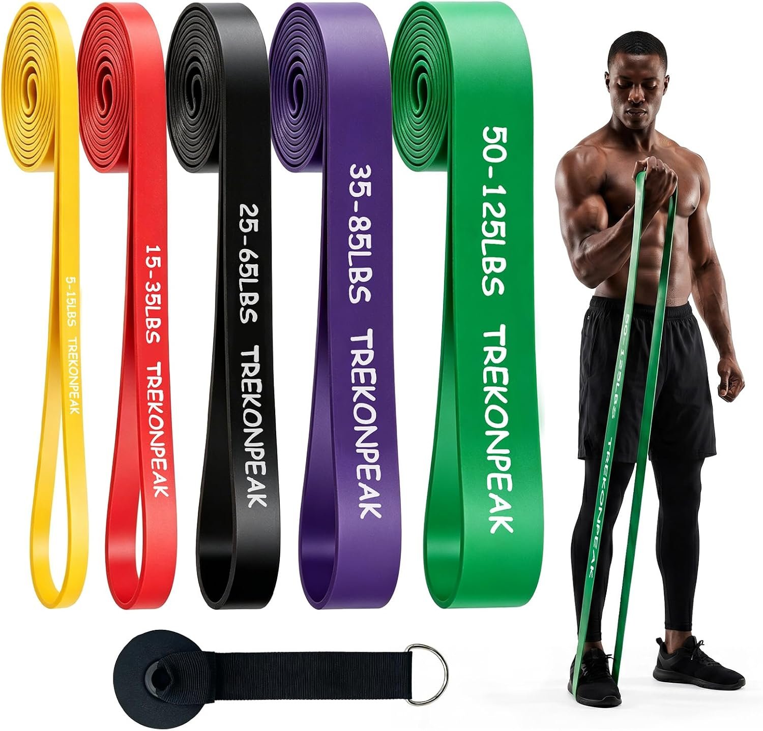 Resistance Bands for Working Out,5-Levels Pull Up Assistance Bands Set | Exercise Bands for Men Women with Door Anchor,Stretch Bands for Fitness Strength Training Physical Therapy Home Gym 5-125 Lbs